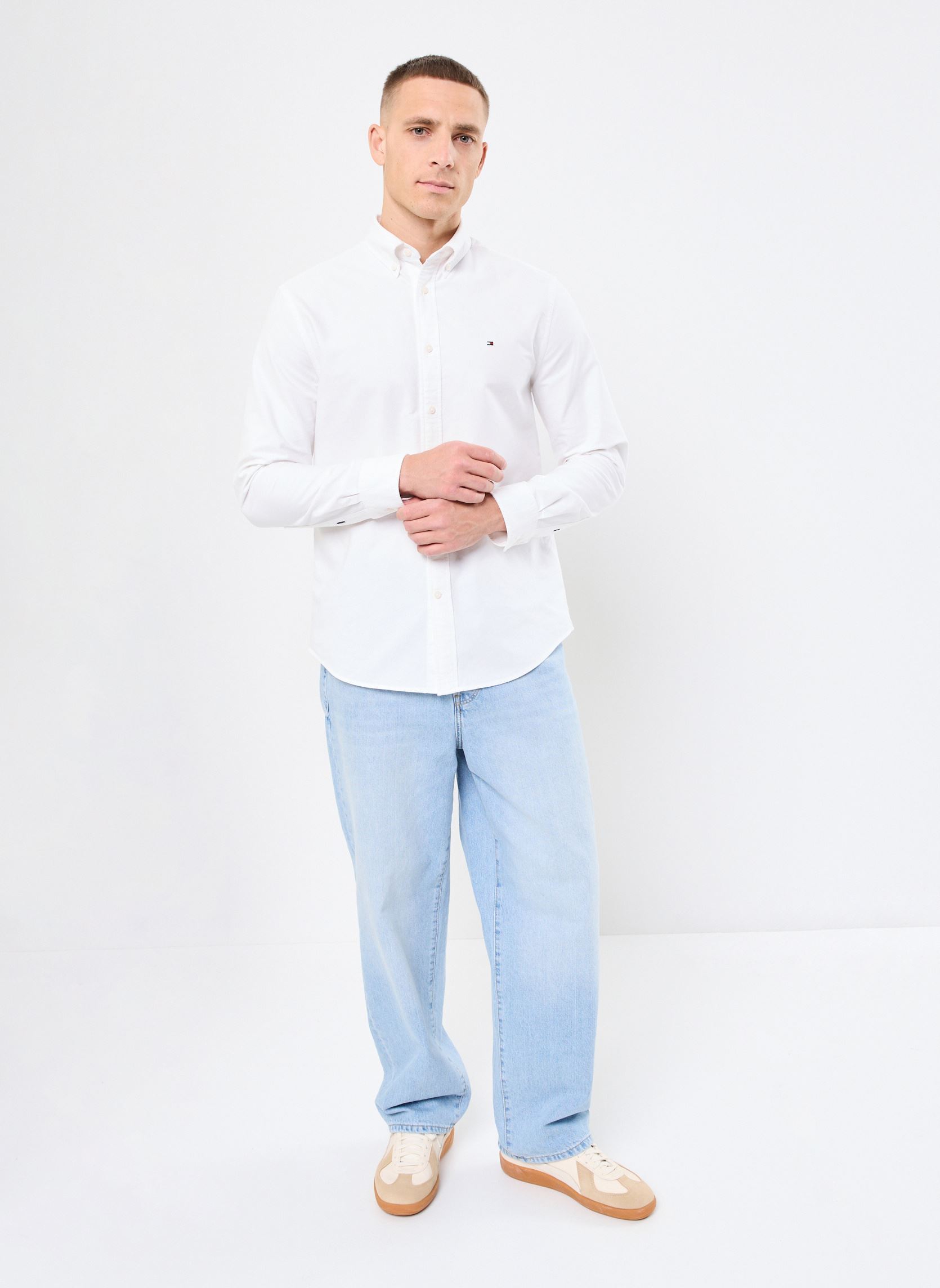 Hemden Solid Heritage Oxfor MW0MW35774 herren weiß Tommy Hilfiger Hemden Solid Heritage Oxfor MW0MW35774 herren weiß OPTHIC WHITE