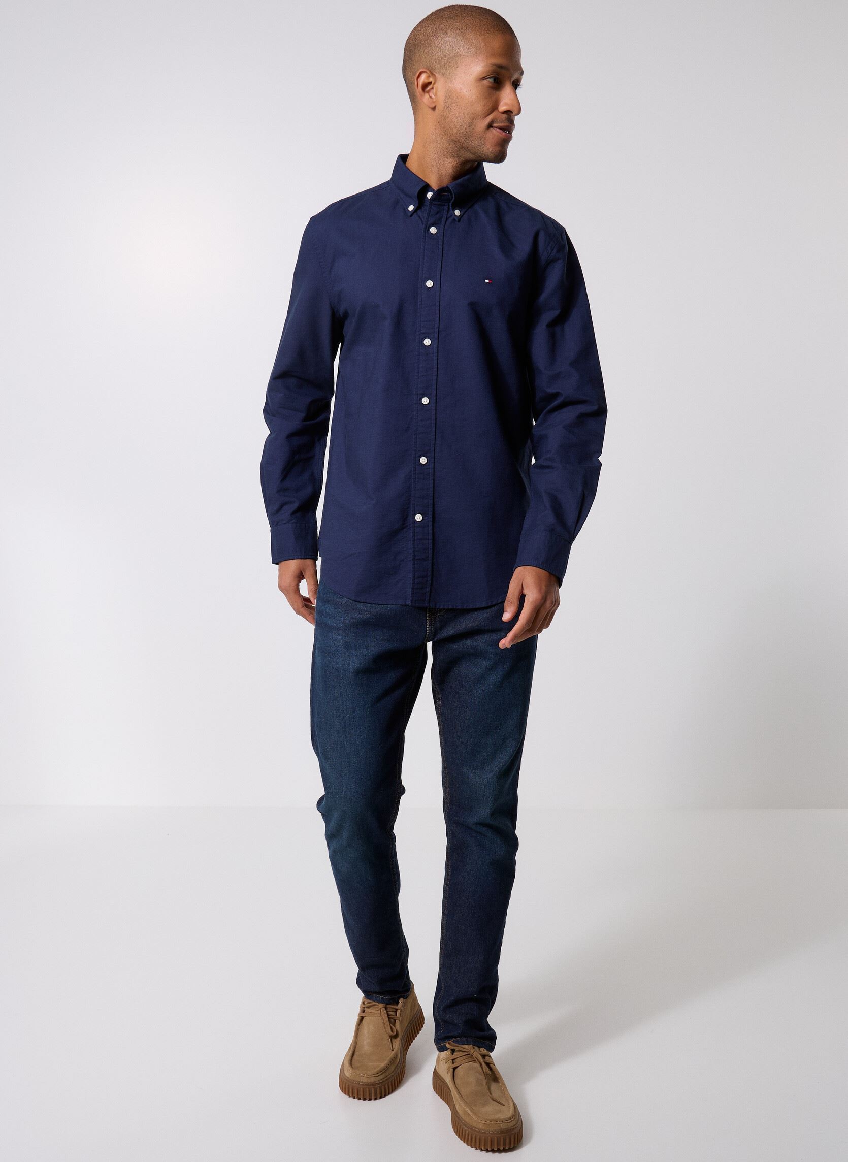 Hemden Solid Heritage Oxfor MW0MW35774 herren blau Tommy Hilfiger Hemden Solid Heritage Oxfor MW0MW35774 herren blau BLUE