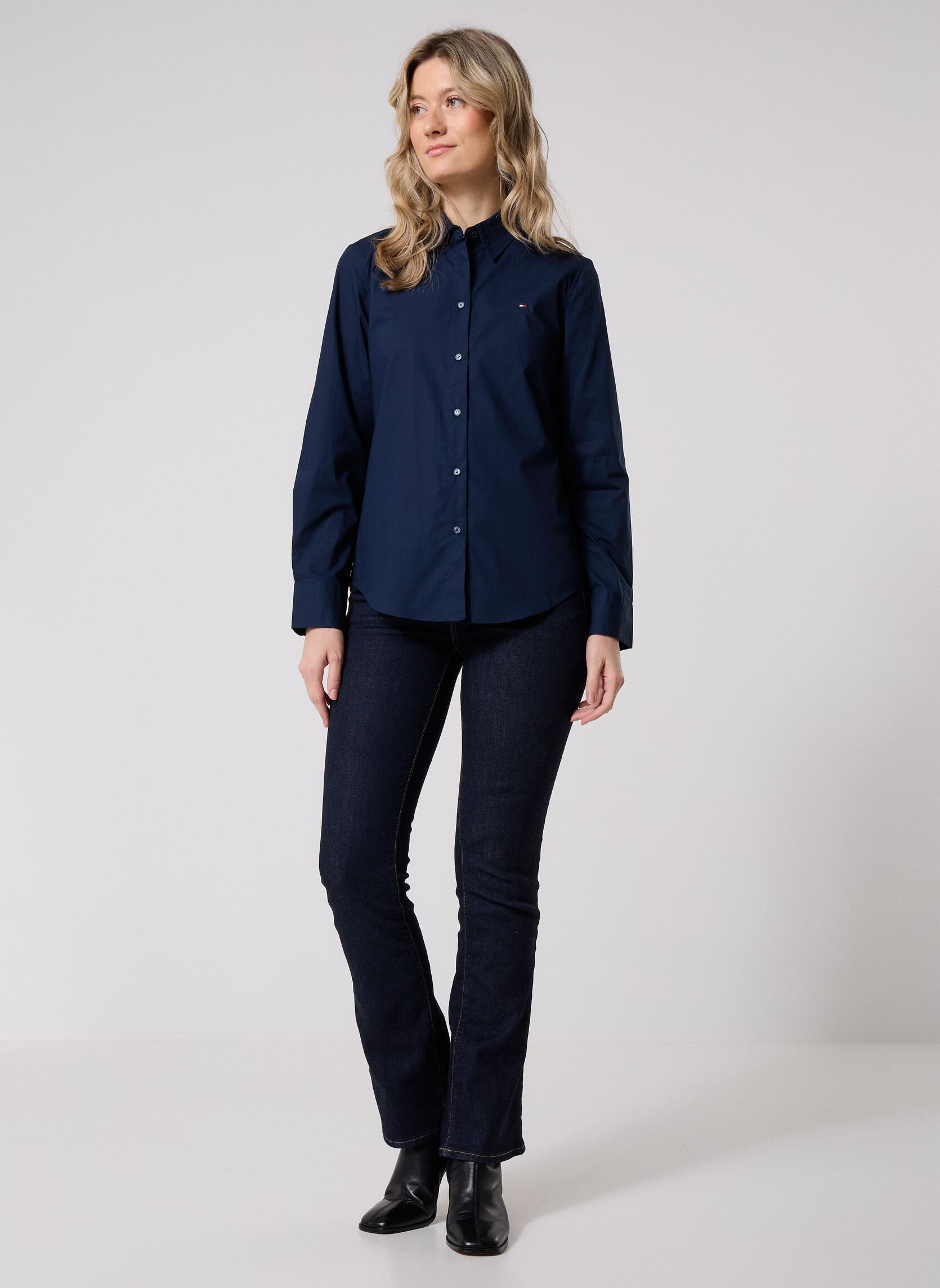 Langarm-Hemden Nos Stretch Regular WW0WW43577 damen blau Tommy Hilfiger Langarm-Hemden Nos Stretch Regular WW0WW43577 damen blau NOS DESERT SKY