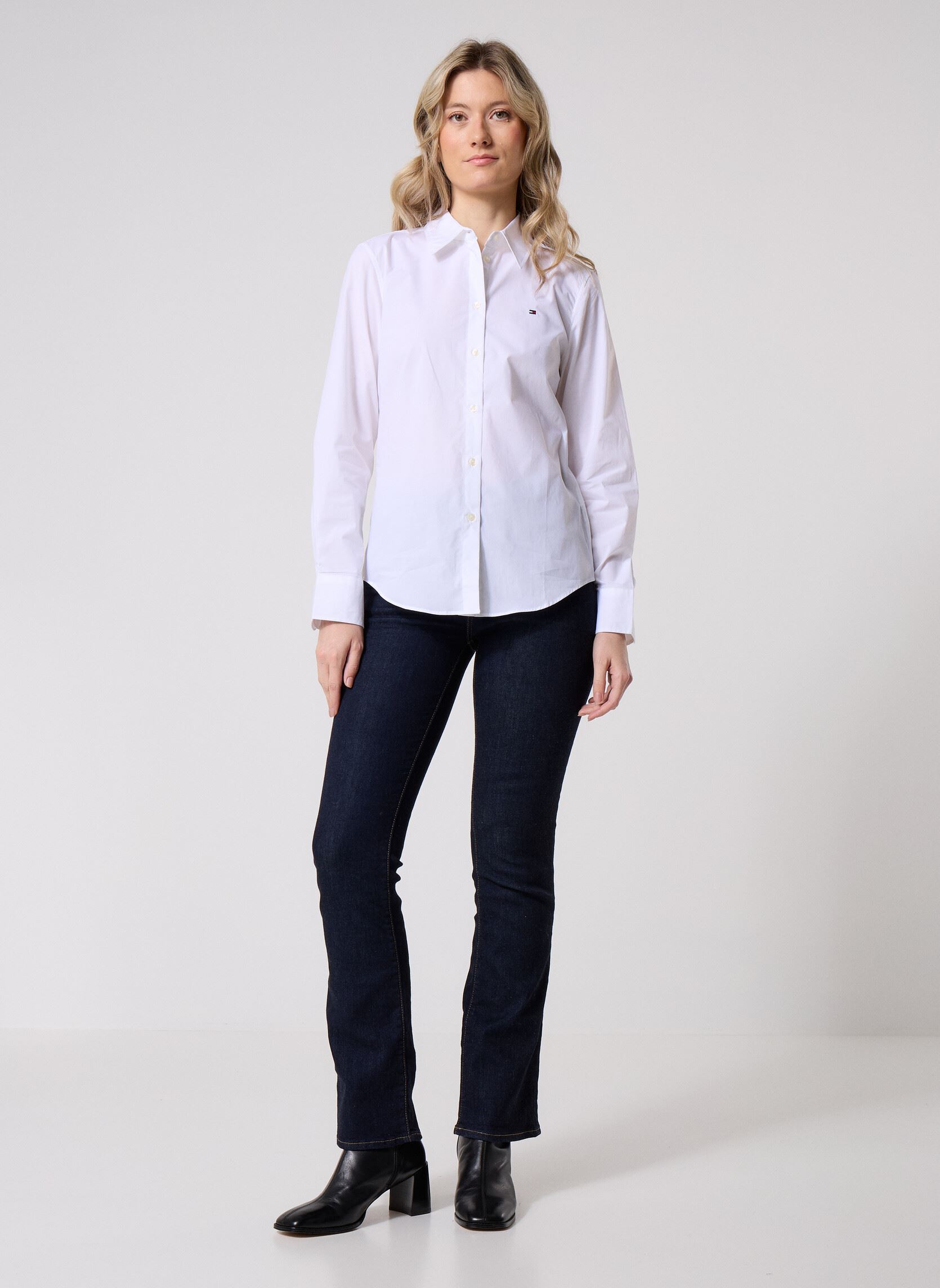 Langarm-Hemden Nos Stretch Regular WW0WW43577 damen weiß Tommy Hilfiger Langarm-Hemden Nos Stretch Regular WW0WW43577 damen weiß NOS TH OPTIC WHITE