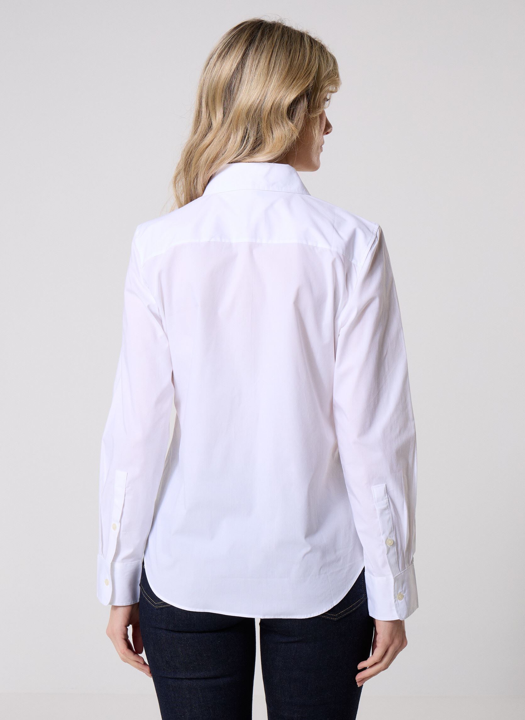 Langarm-Hemden Nos Stretch Regular WW0WW43577 damen weiß Tommy Hilfiger Langarm-Hemden Nos Stretch Regular WW0WW43577 damen weiß NOS TH OPTIC WHITE