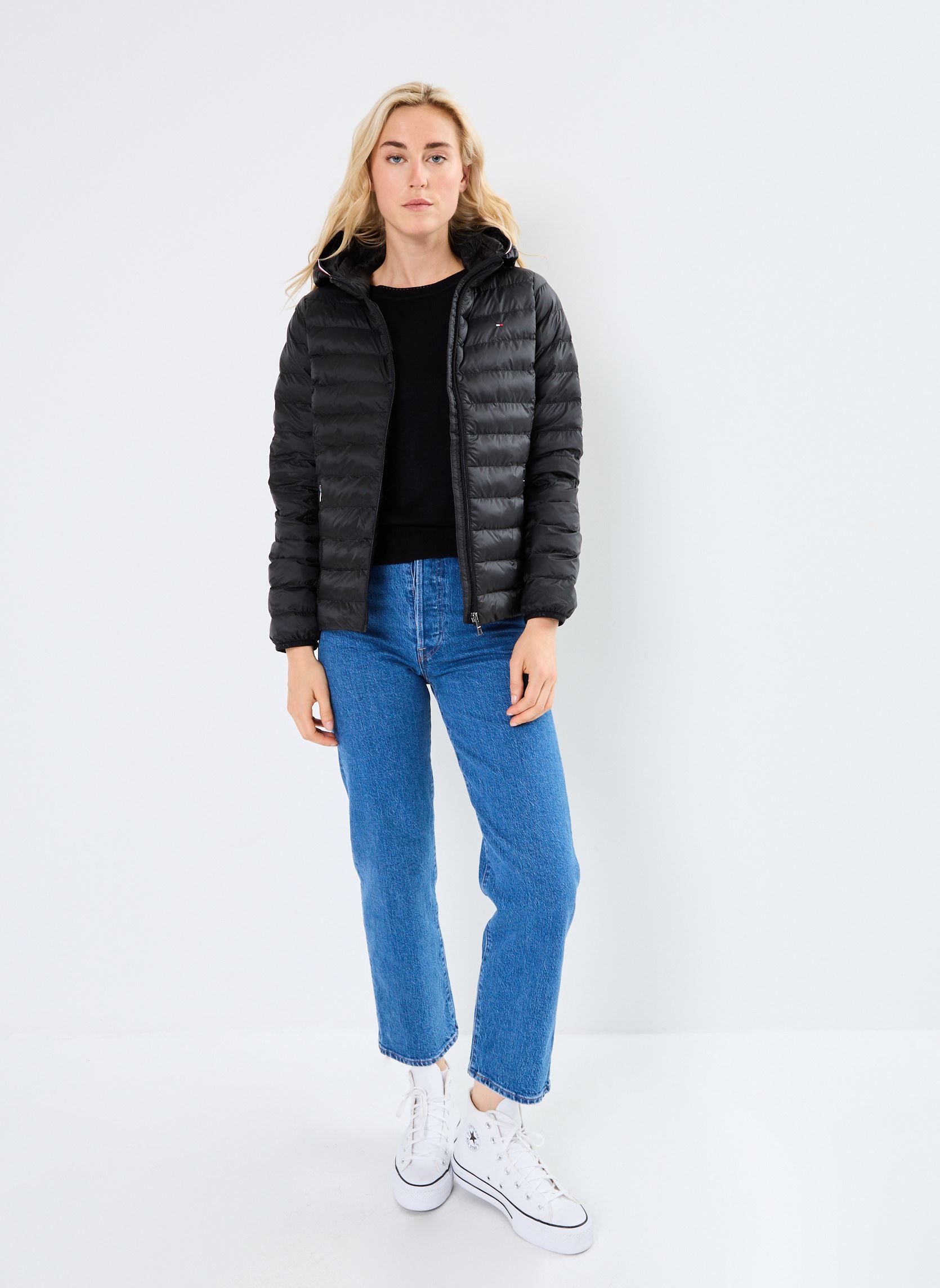 Gewatteerde jassen Lw Padded Global Str WW0WW42046 dames zwart Tommy Hilfiger Gewatteerde jassen Lw Padded Global Str WW0WW42046 dames zwart Black