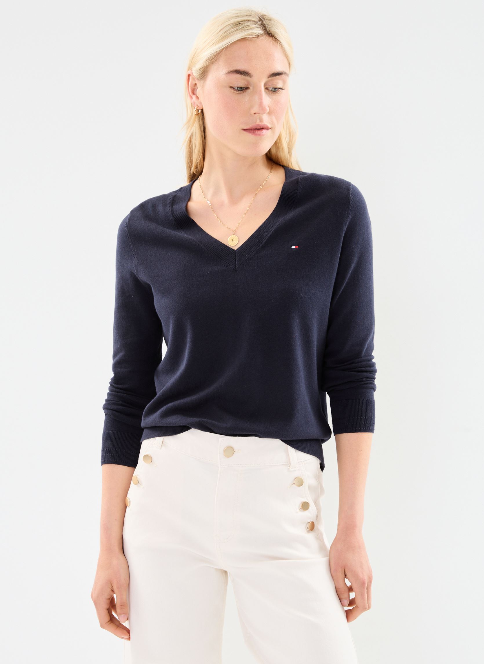 T shirt Tommy Hilfiger HERITAGE V NECK TEE EU - vue 6