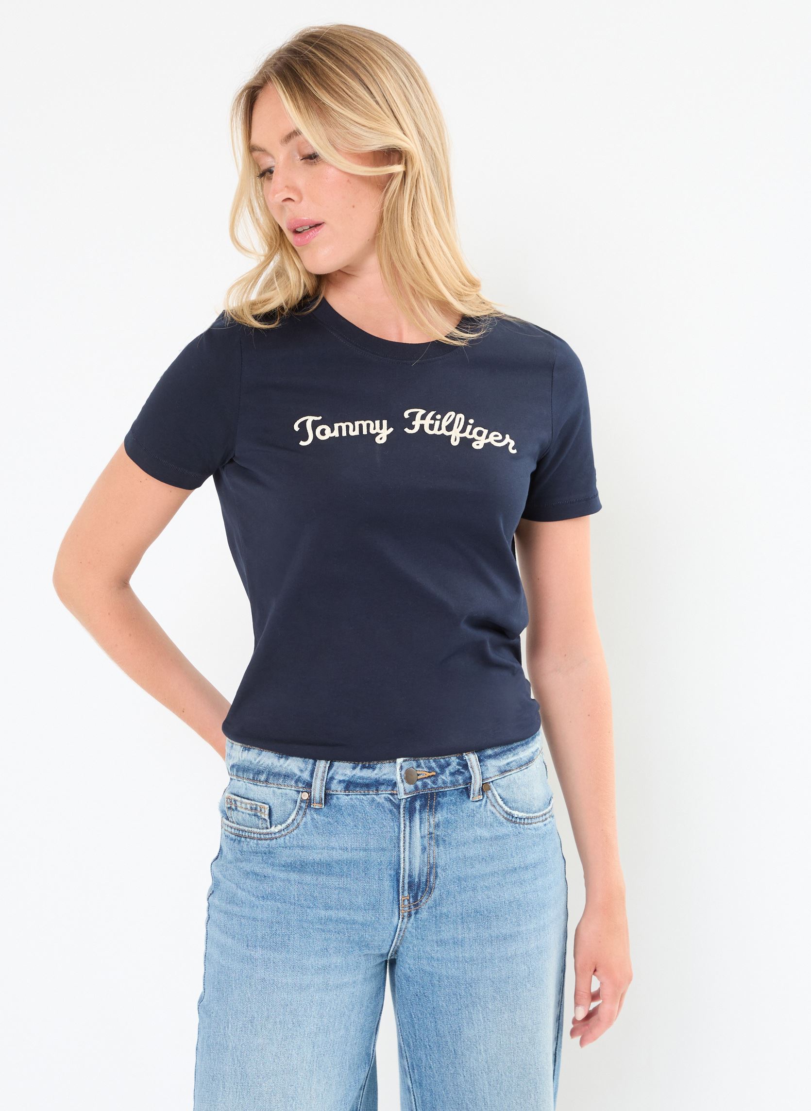 T shirt Tommy Hilfiger REG SCRIPT C NK SS EU - vue 3