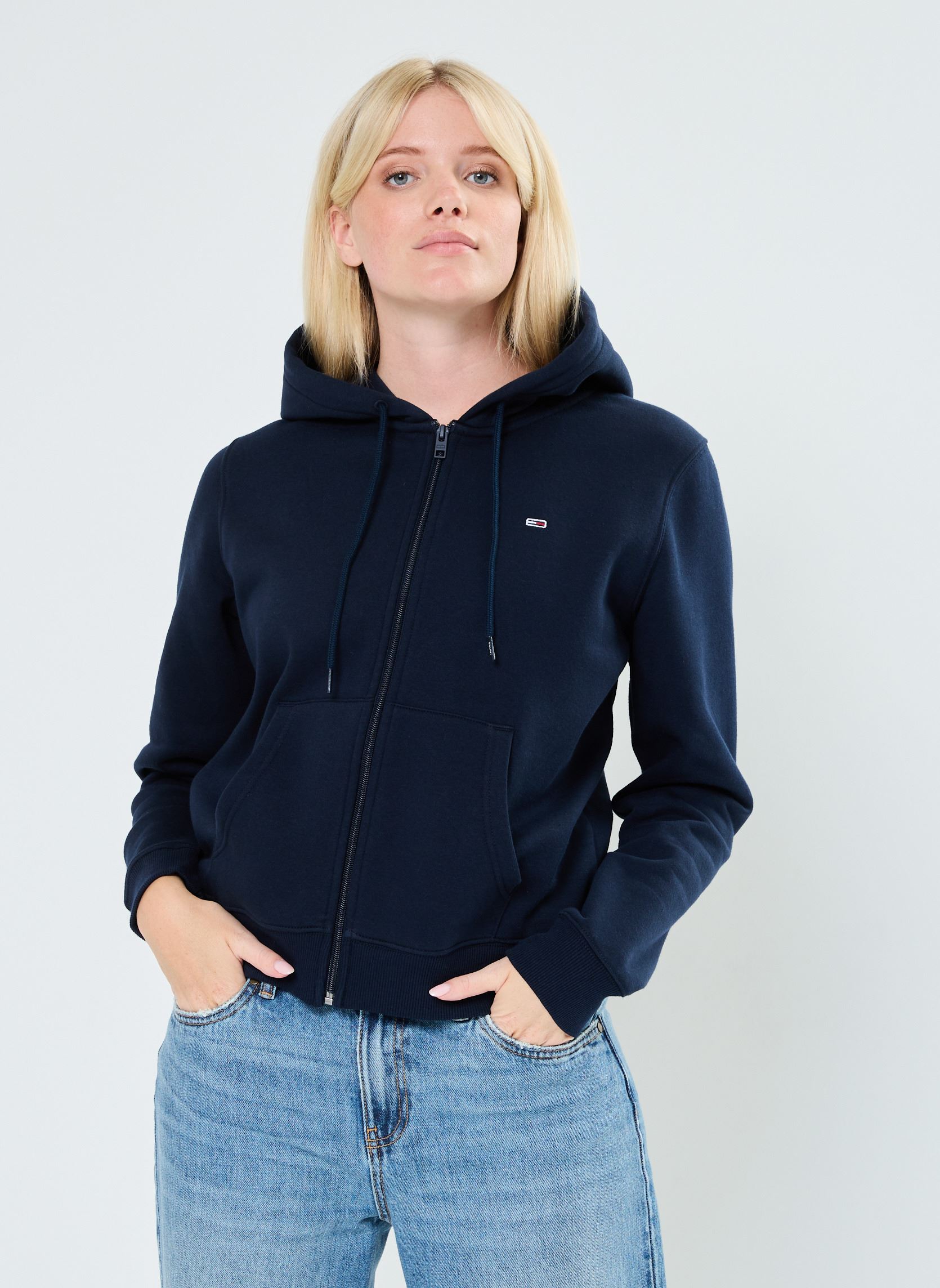 Sweat droit molleton zippé capuche - vue 2