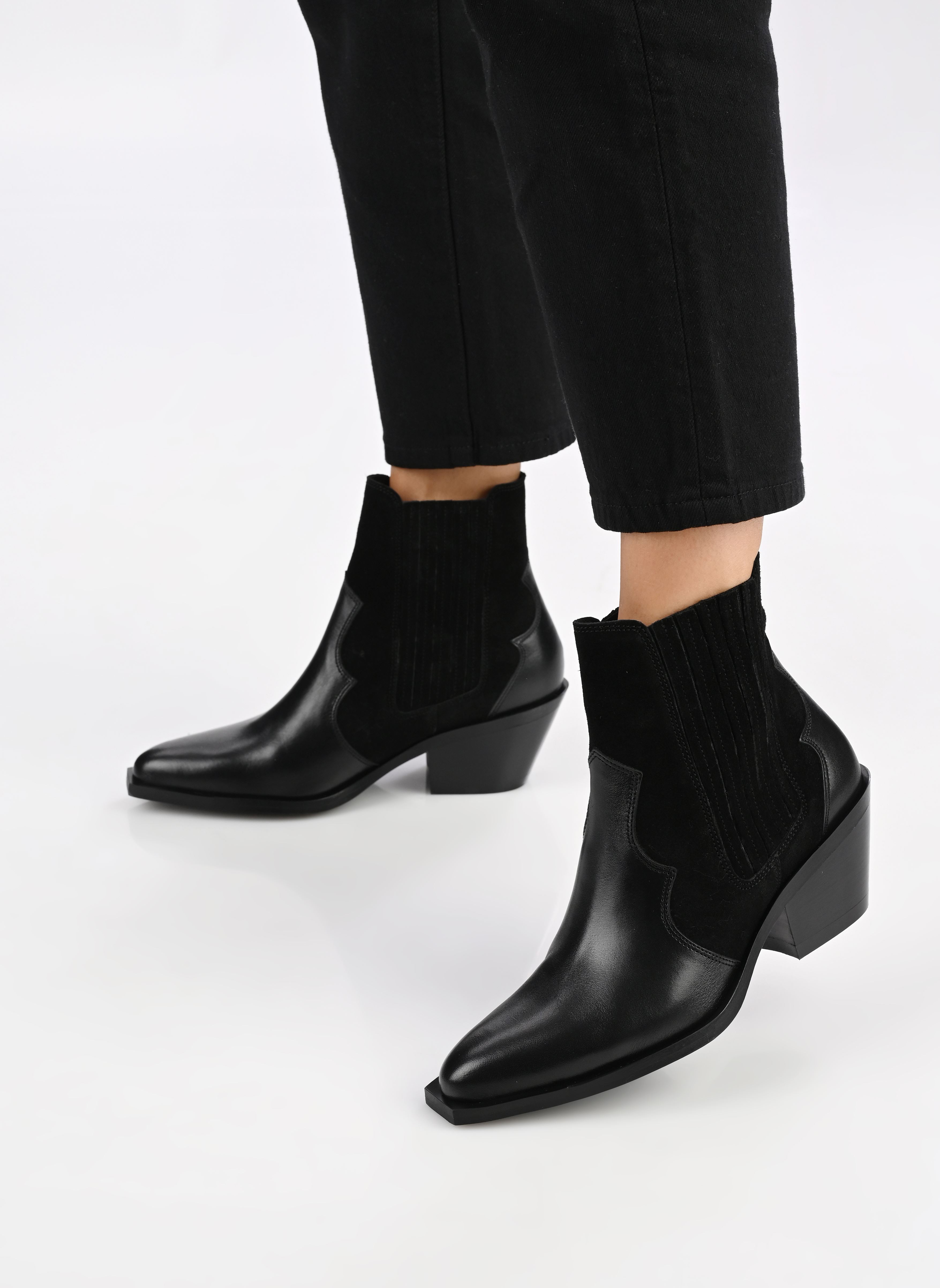 Cowboy-Stiefeletten Georgia Western damen schwarz Georgia Rose Cowboy-Stiefeletten Georgia Western damen schwarz NOIR