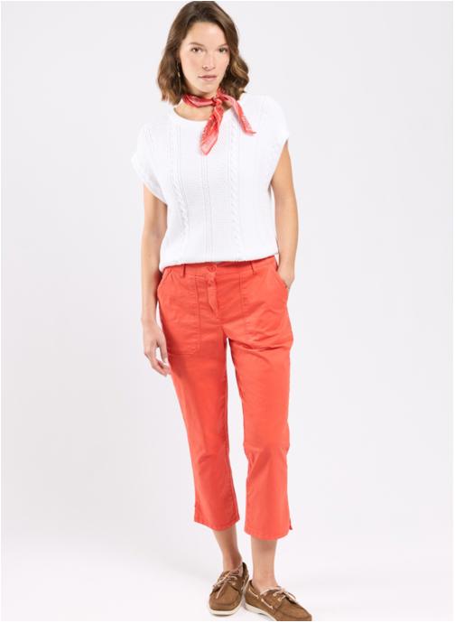 Armor Lux Pantalons droit Corsaire 78927 placid blue femme orange