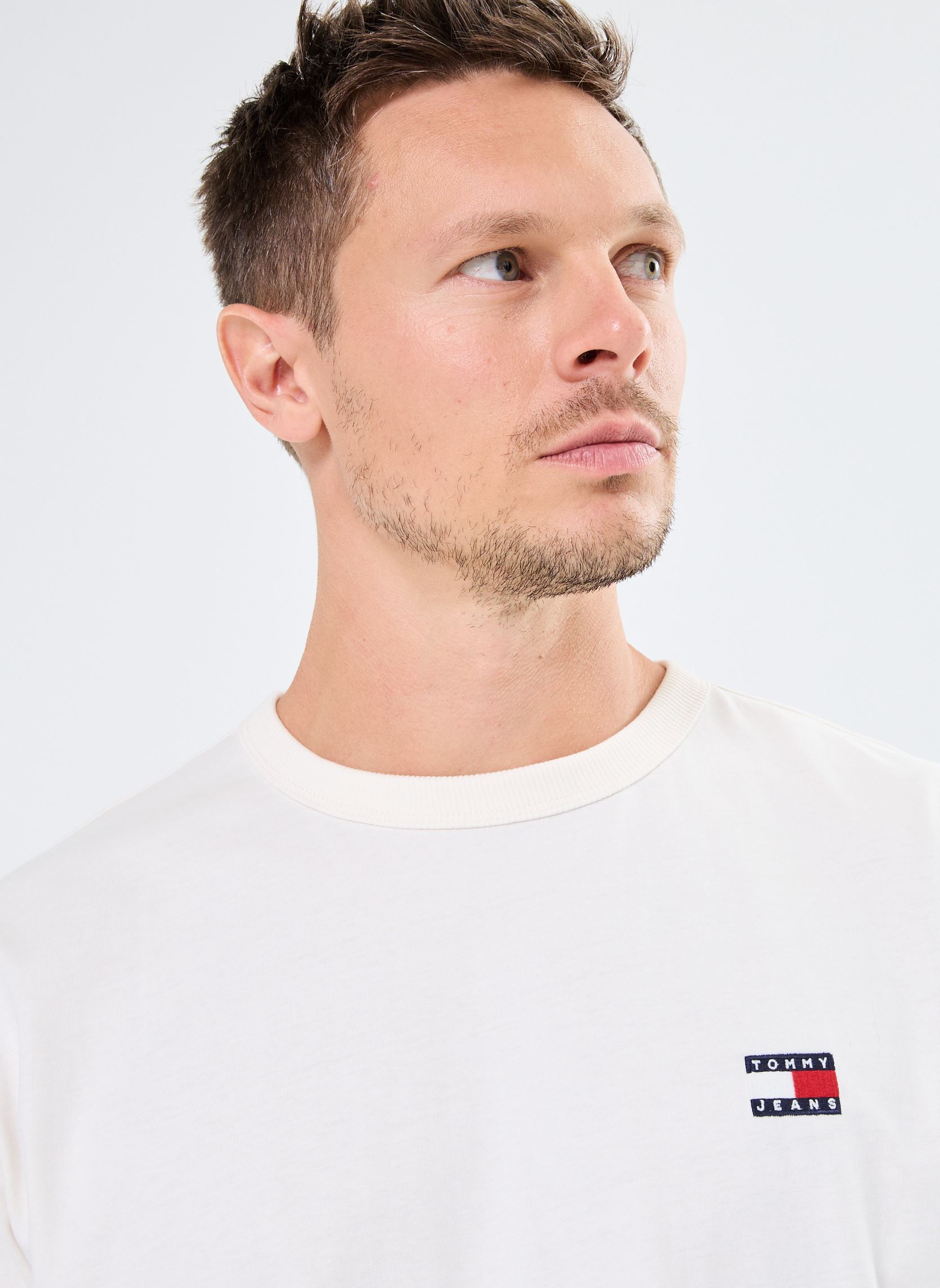 T-shirts Tjm Reg Badge Ls Tee Dm0Dm18436 heren wit Tommy Jeans T-shirts Tjm Reg Badge Ls Tee Dm0Dm18436 heren wit ANCIENT WHITE