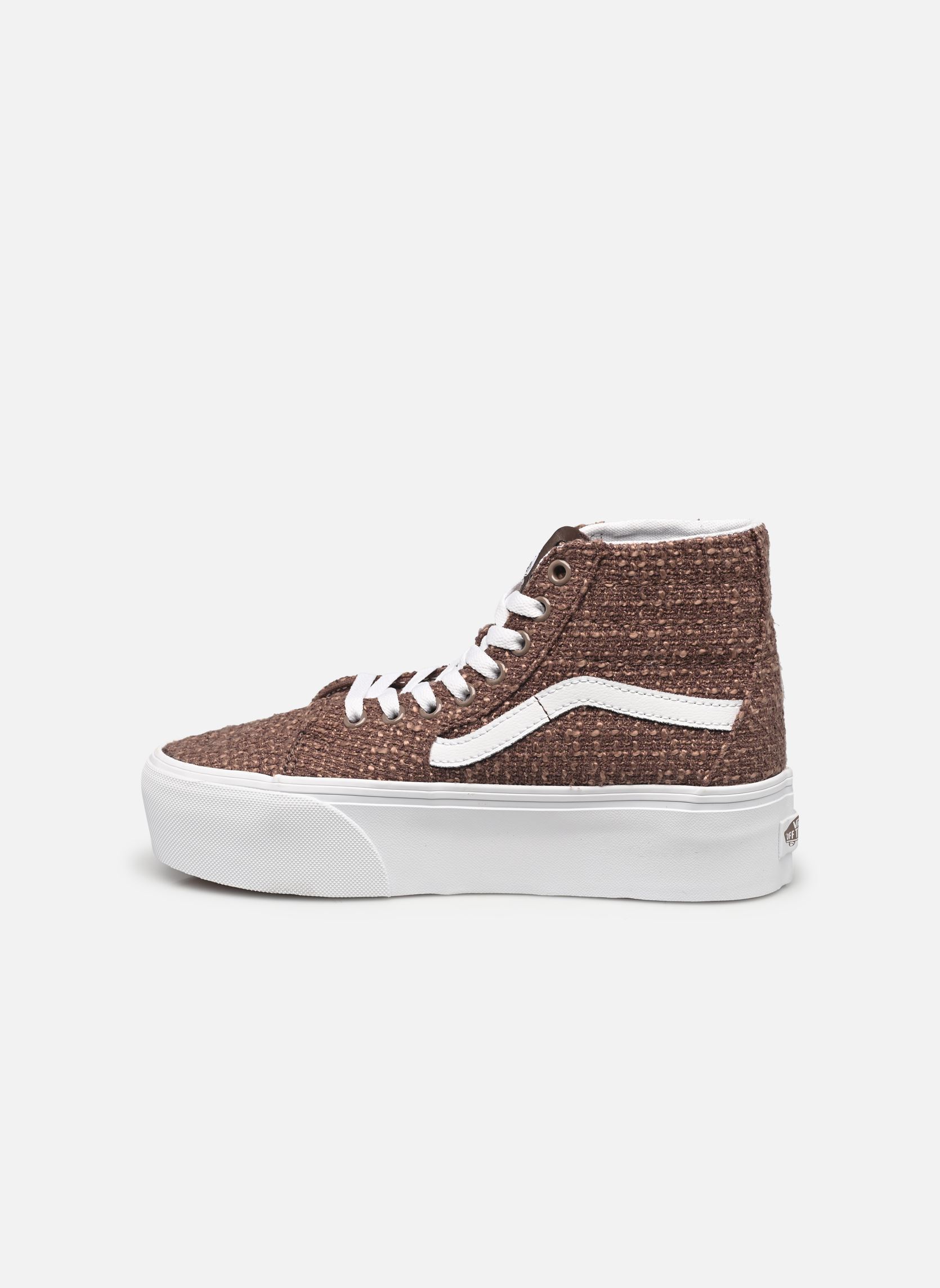 Baskets toile SK8-Hi Tapered Stackform femme marron Vans Baskets toile SK8-Hi Tapered Stackform femme marron TWEED TAUPE