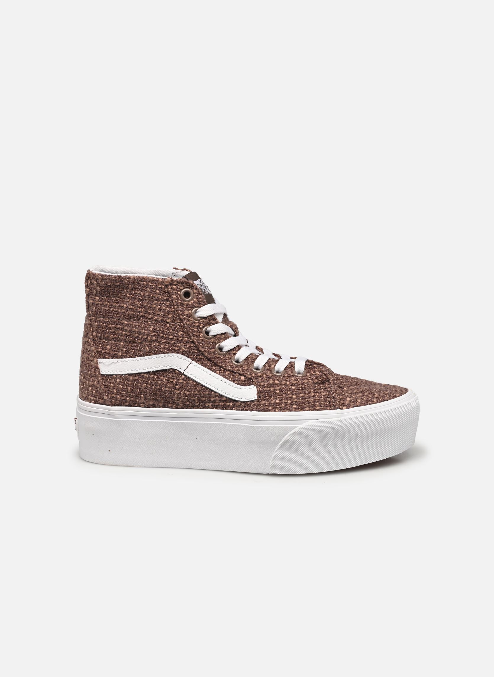 Baskets toile SK8-Hi Tapered Stackform femme marron Vans Baskets toile SK8-Hi Tapered Stackform femme marron TWEED TAUPE