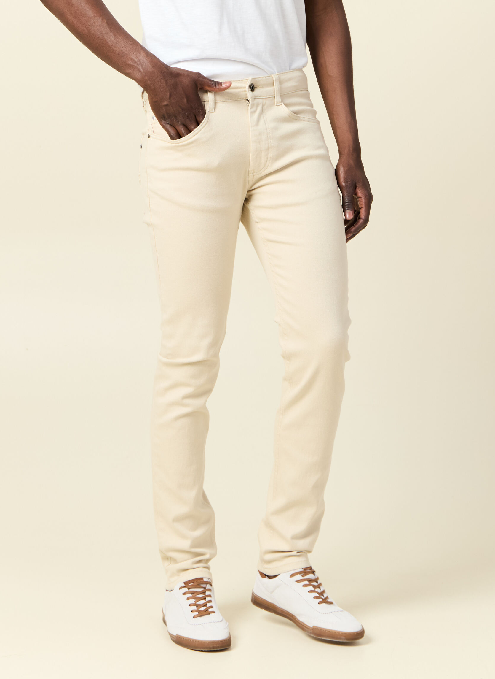 Jeans droit SADAO-PAPOU homme blanc Bonobo Jeans droit SADAO-PAPOU homme blanc Blanc