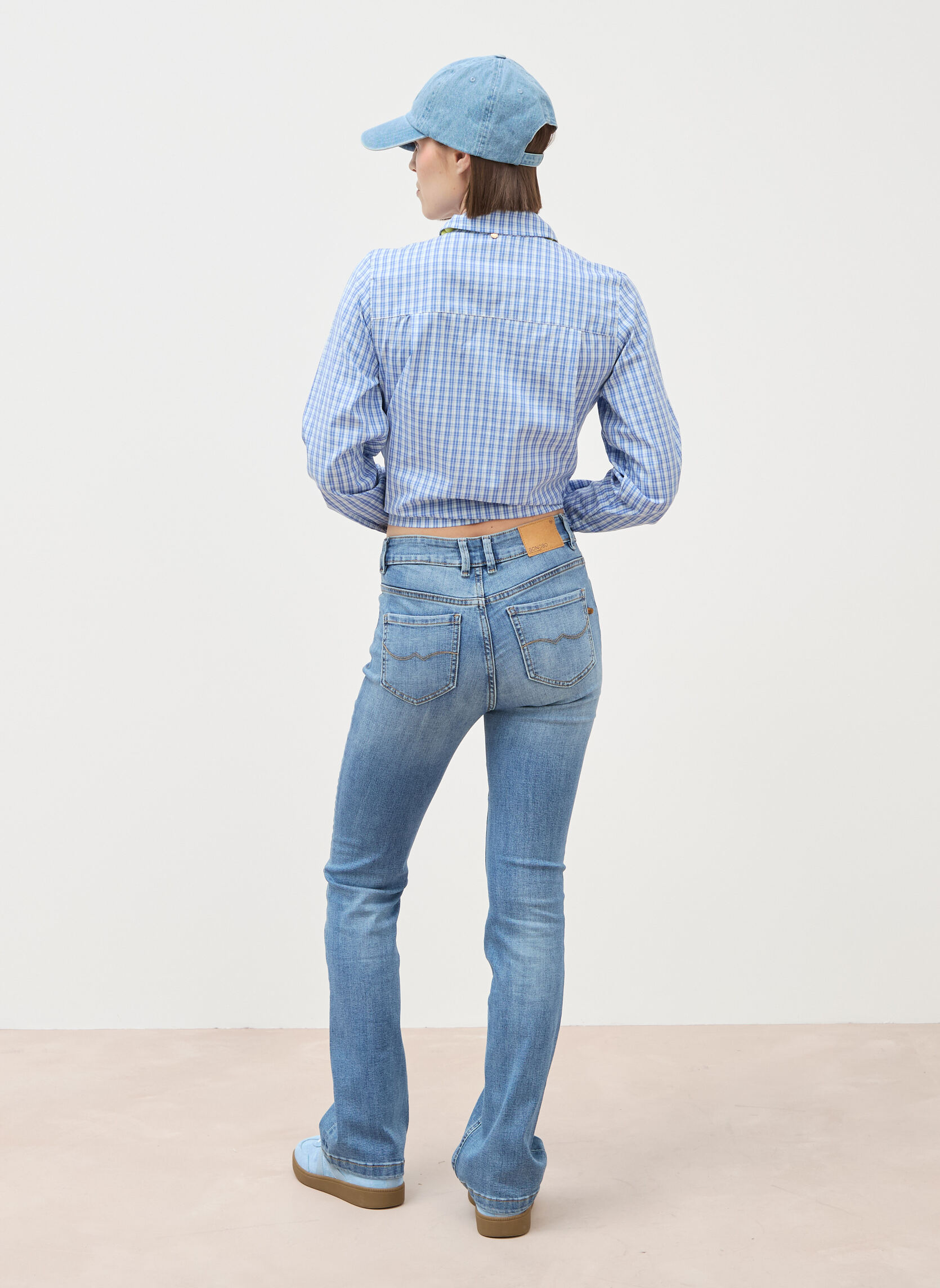 Jeans droit BALI-BUTTON femme bleu Bonobo Jeans droit BALI-BUTTON femme bleu Bleu clair