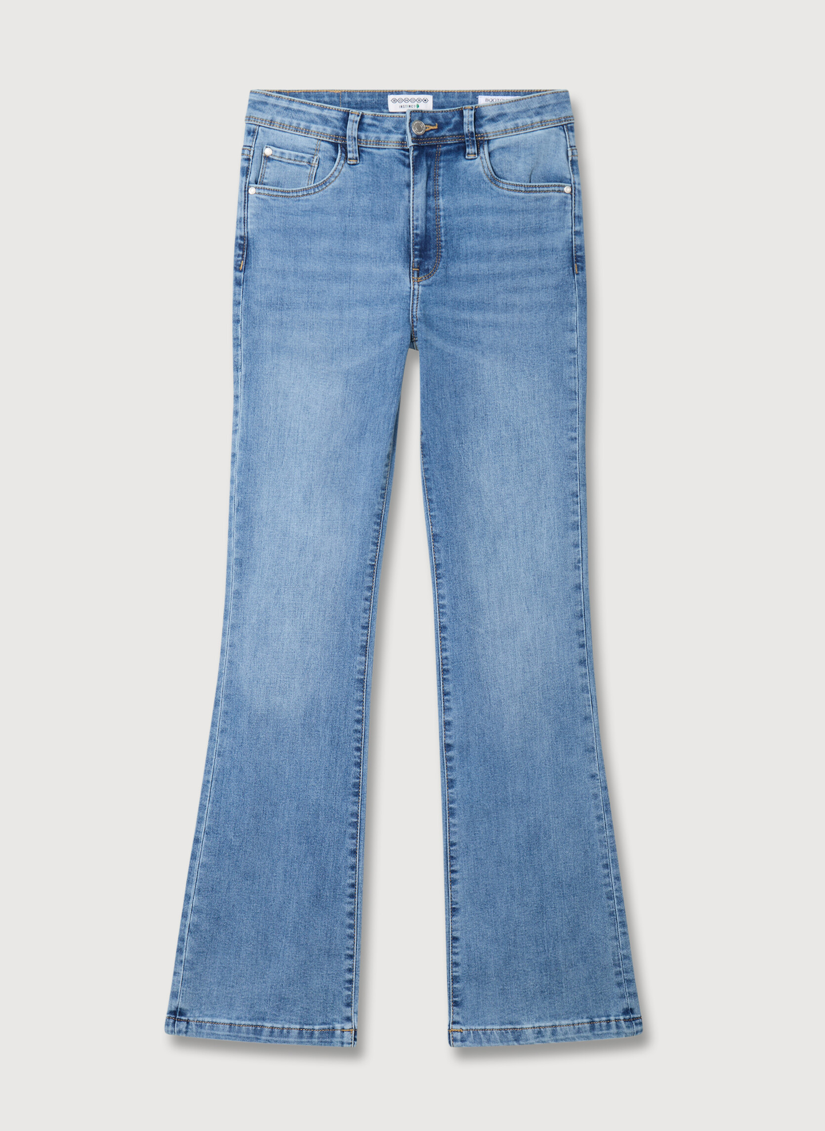 Jeans droit BALI-BUTTON femme bleu Bonobo Jeans droit BALI-BUTTON femme bleu Bleu clair