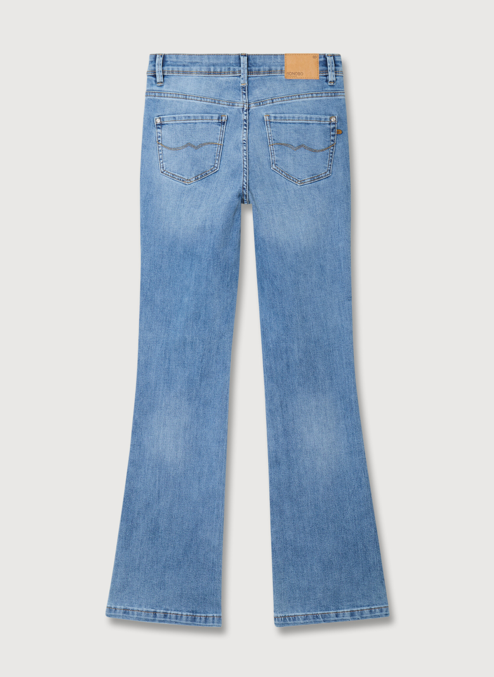Jeans droit BALI-BUTTON femme bleu Bonobo Jeans droit BALI-BUTTON femme bleu Bleu clair