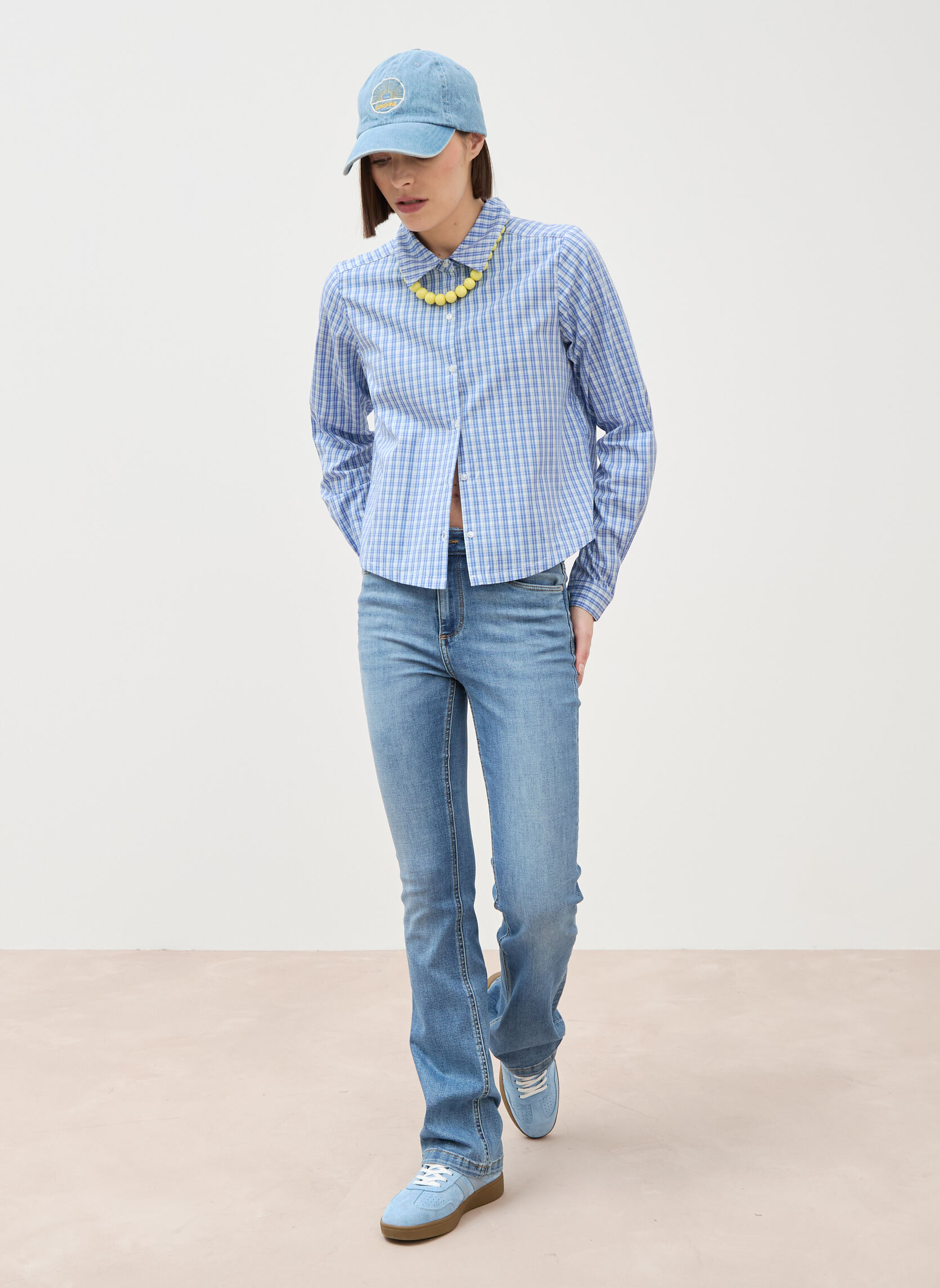 Jeans droit BALI-BUTTON femme bleu Bonobo Jeans droit BALI-BUTTON femme bleu Bleu clair