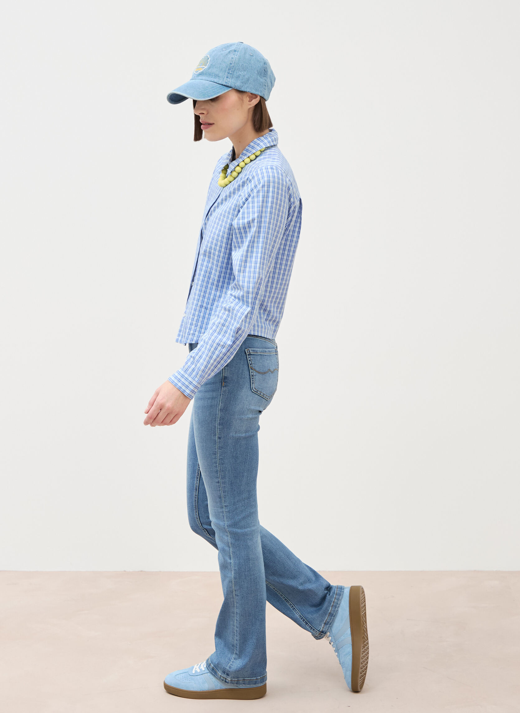 Jeans droit BALI-BUTTON femme bleu Bonobo Jeans droit BALI-BUTTON femme bleu Bleu clair