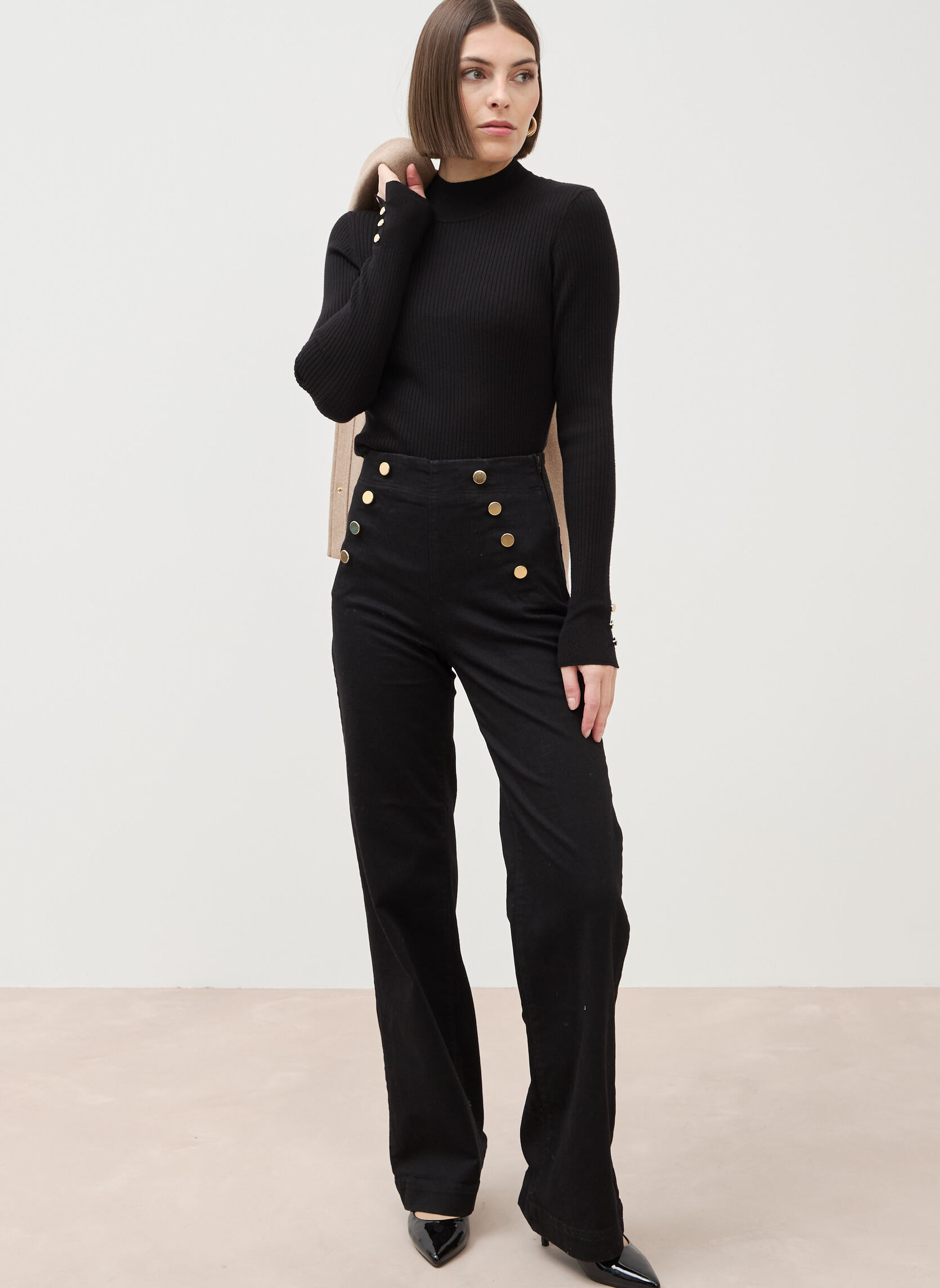Jeans droit Jeans bootcut - FIDJI-MARIN femme noir Bonobo Jeans droit Jeans bootcut - FIDJI-MARIN femme noir Noir