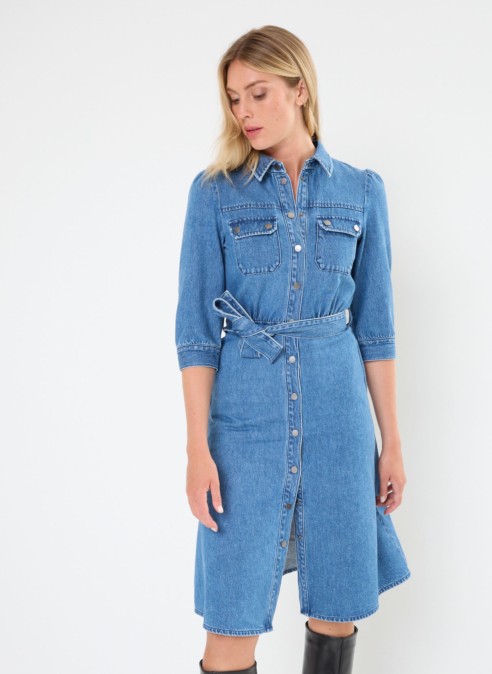 Lange Kleider REJANE denim damen blau Georgia Rose Lange Kleider REJANE denim damen blau STONE