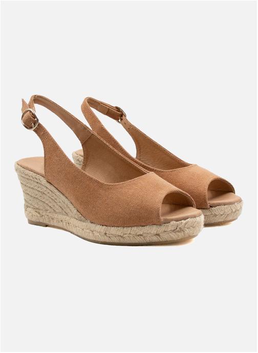 JULES & JENN Sandales Espadrilles slingback toile recyclée marron femme marron
