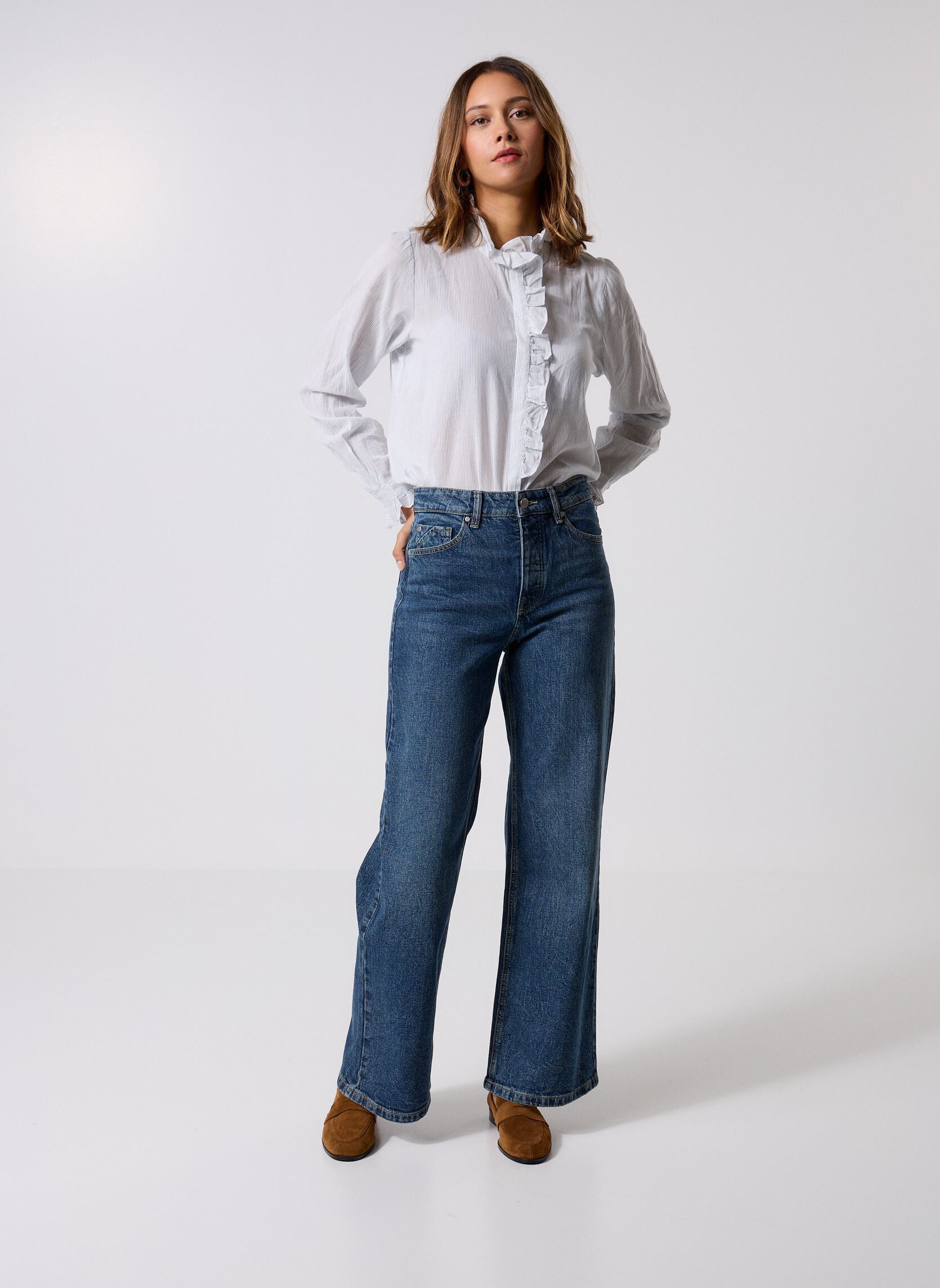 Wijde jeans / Flared Jeans PAMELODY dames blauw Georgia Rose Wijde jeans / Flared Jeans PAMELODY dames blauw DENIM BRUT DIRTY