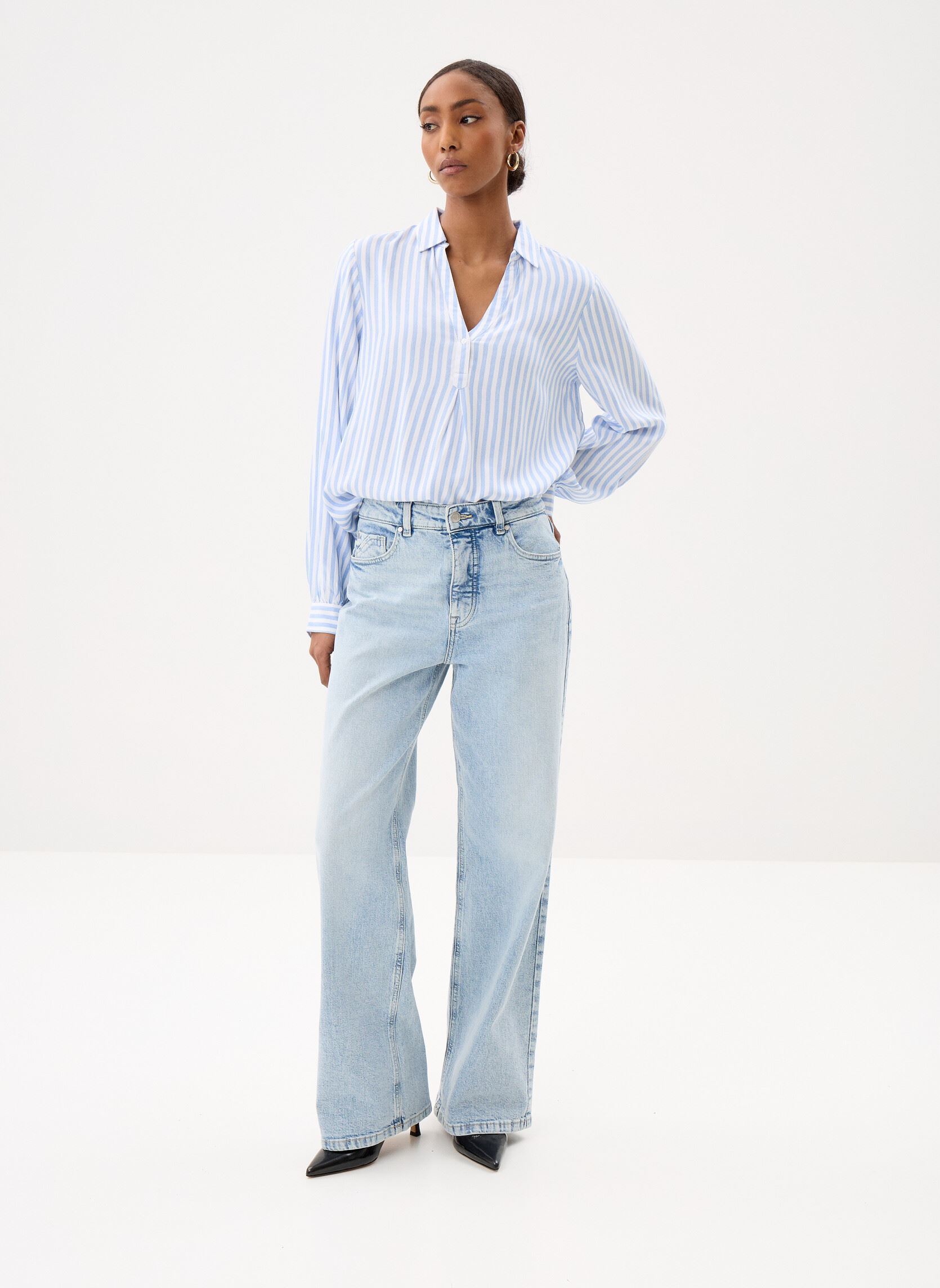 Wijde jeans / Flared Jeans PAMELODY dames blauw Georgia Rose Wijde jeans / Flared Jeans PAMELODY dames blauw DENIM BLEACH