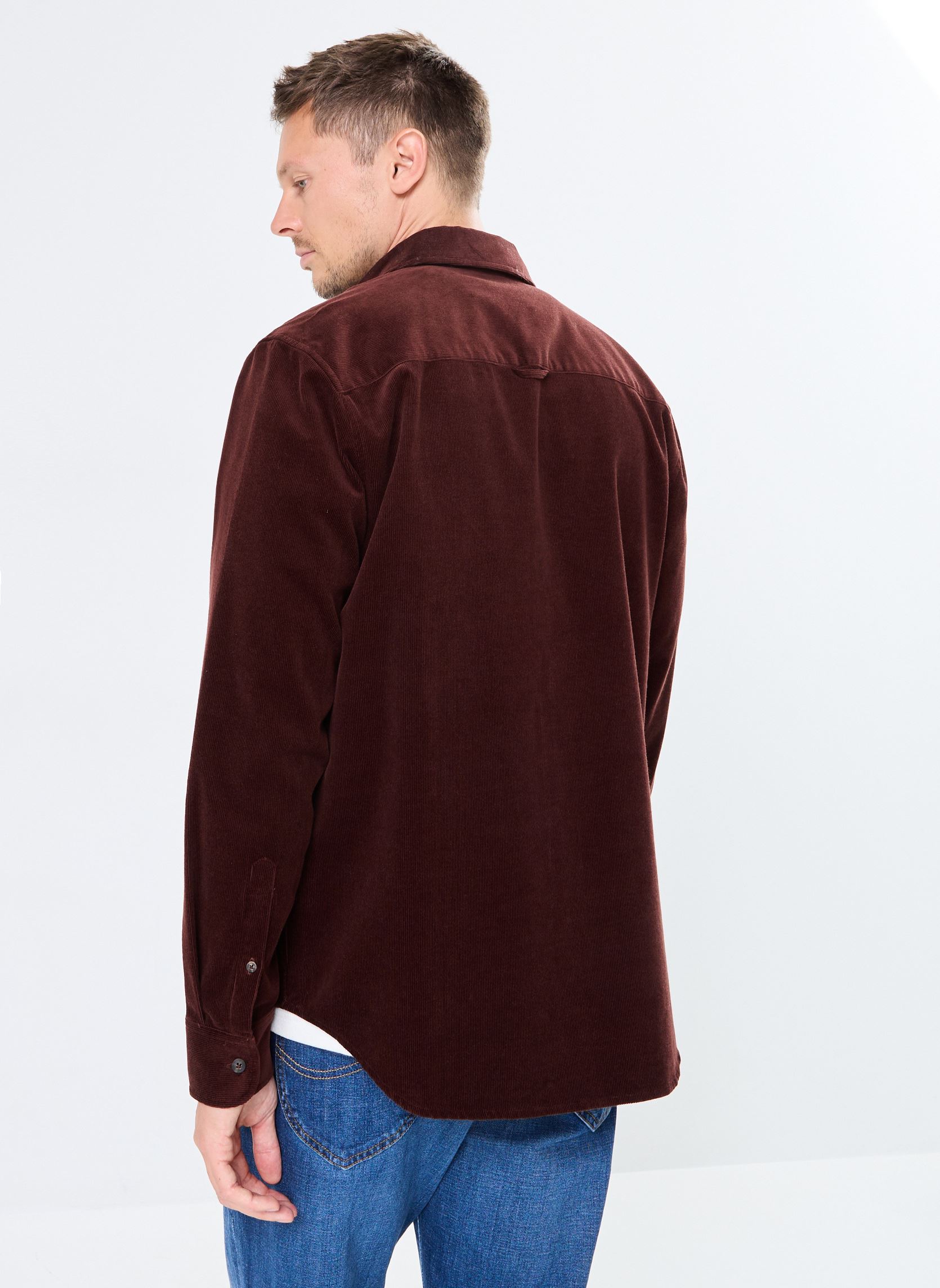 Camicie CHEMVELVET velours uomo bordeaux Marvin&Co Camicie CHEMVELVET velours uomo bordeaux BITTER CHOCOLATE