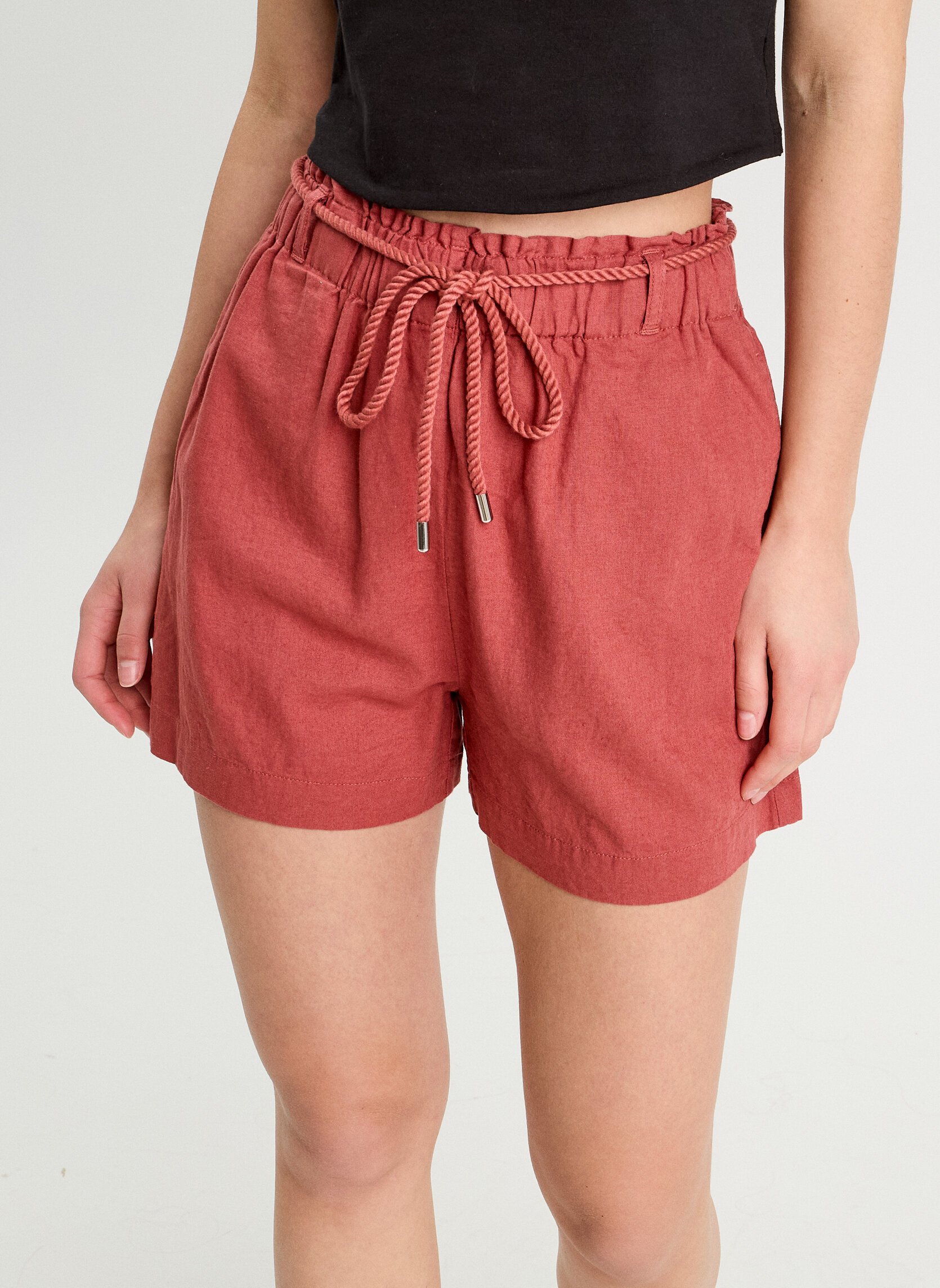 Shorts SHOLINBELT femme rouge Cache Cache Shorts SHOLINBELT femme rouge Rouge foncé