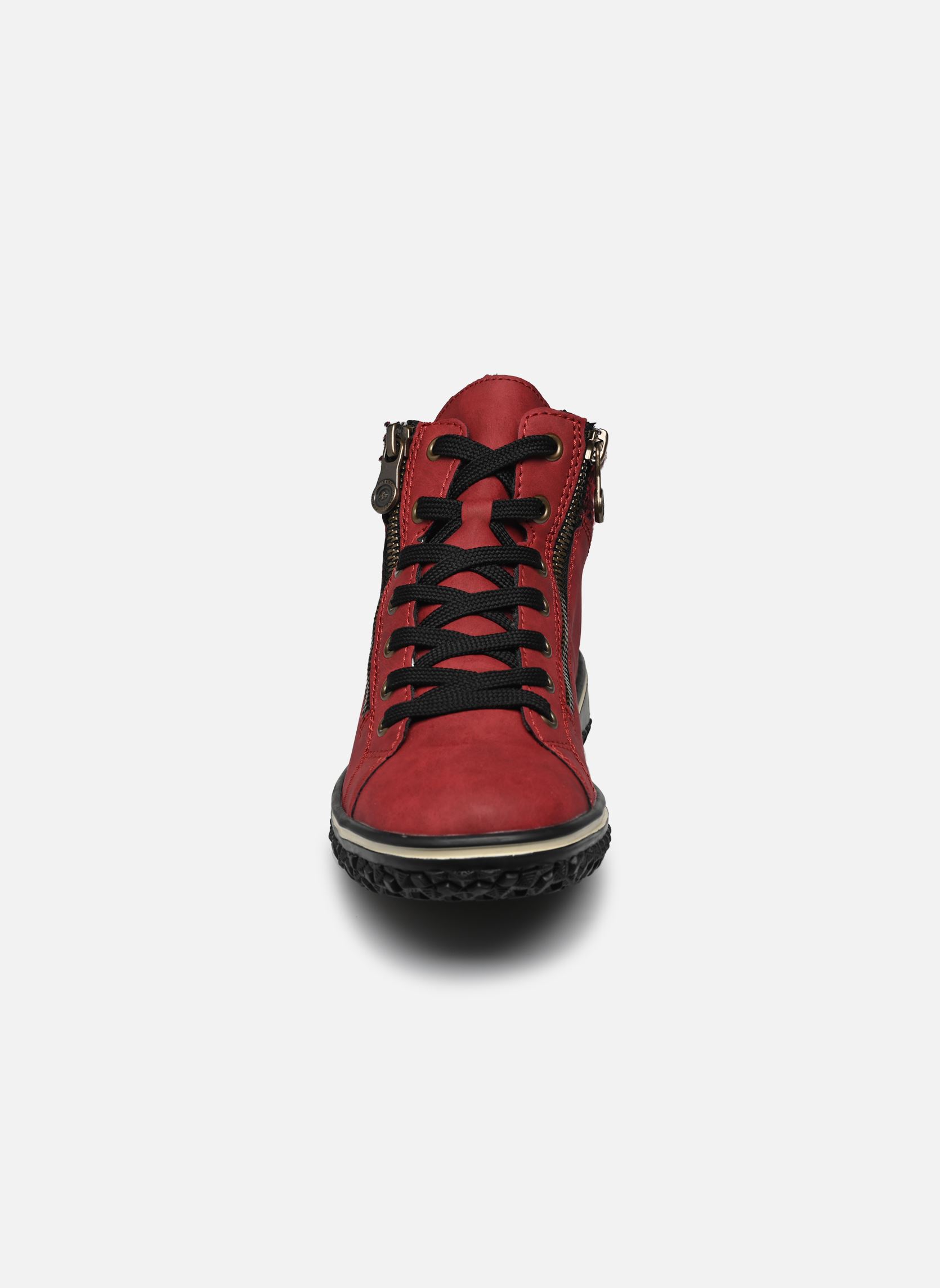 Rieker M7601 Sneaker Donna Basse, Colore Rosso, Suola Platform, Tacco 36 EU