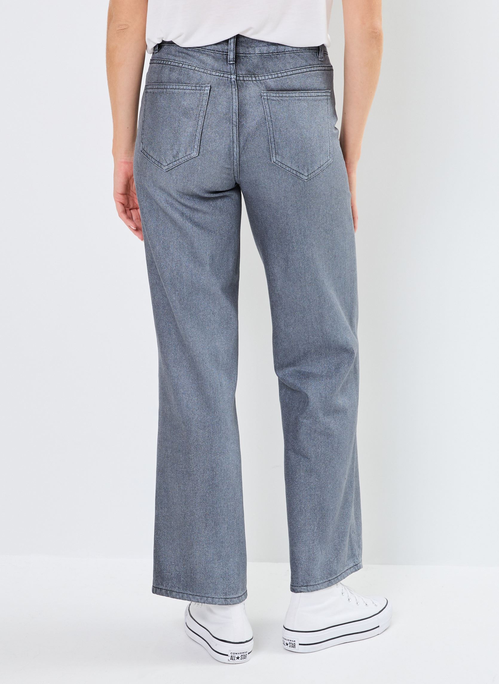 Jeans larghi PEFETE donna argento MADE BY Jeans larghi PEFETE donna argento Silver
