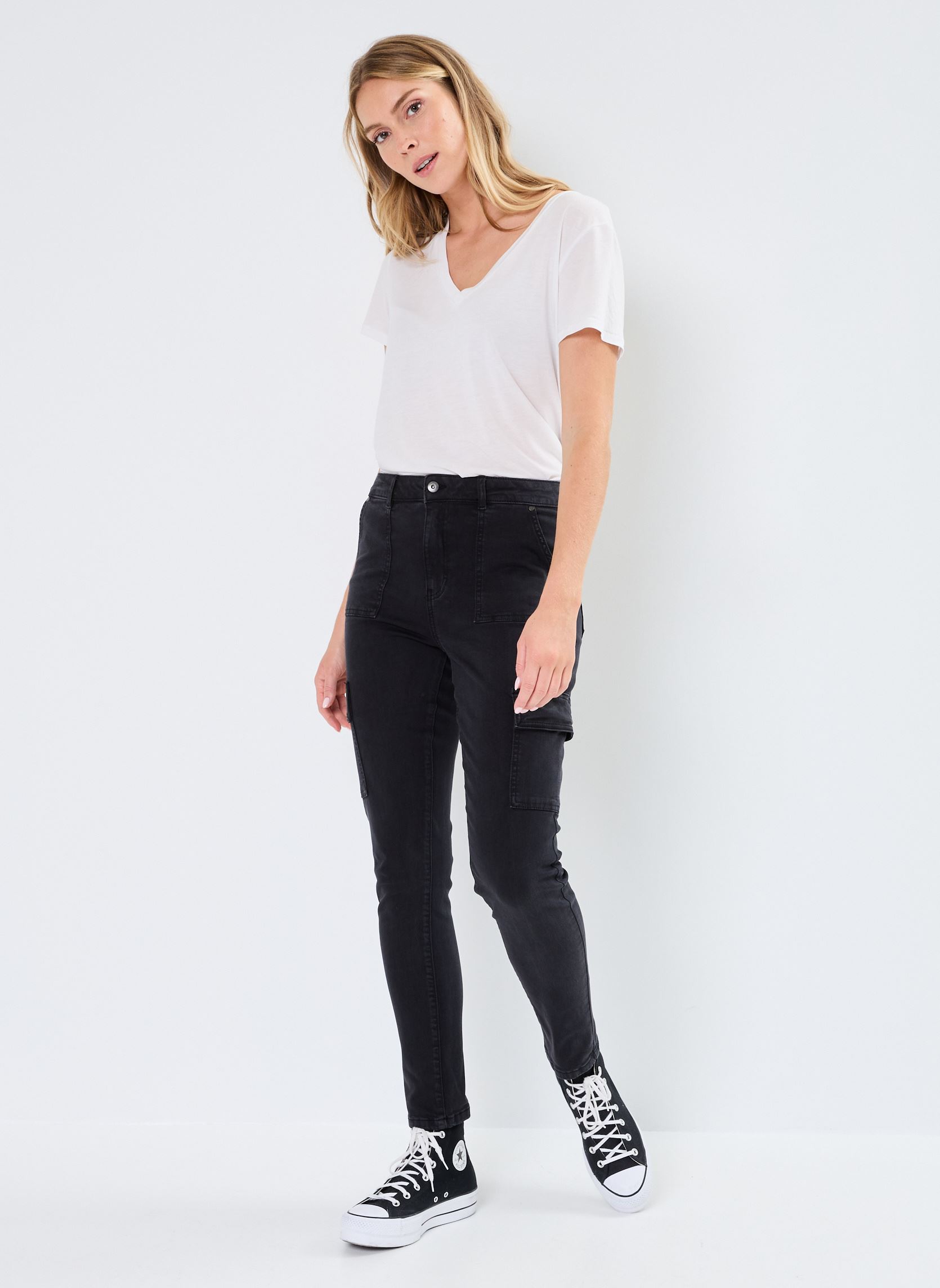 Cargohosen PSLIMCARGO damen schwarz MADE BY Cargohosen PSLIMCARGO damen schwarz JET BLACK