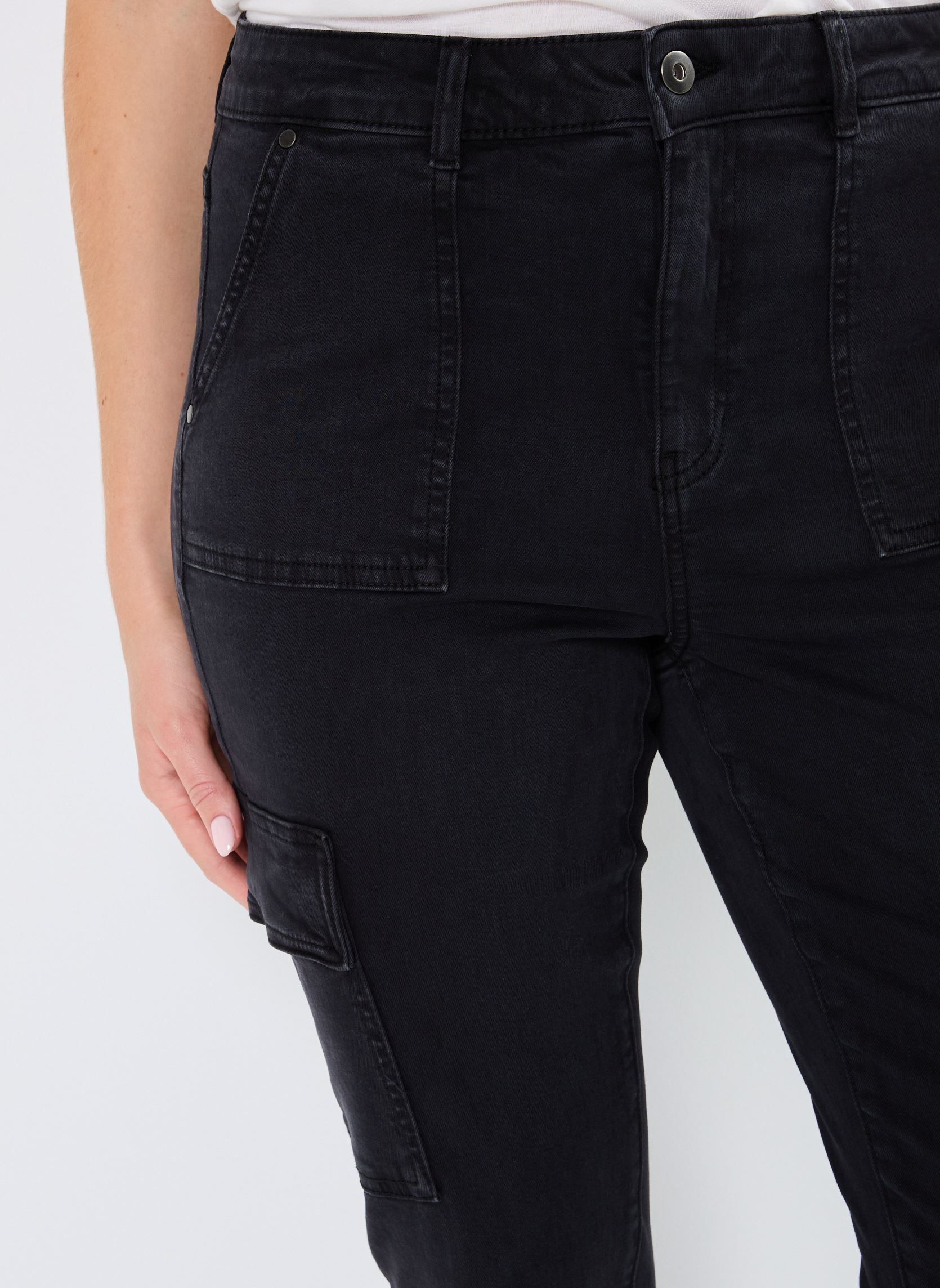 Cargohosen PSLIMCARGO damen schwarz MADE BY Cargohosen PSLIMCARGO damen schwarz JET BLACK