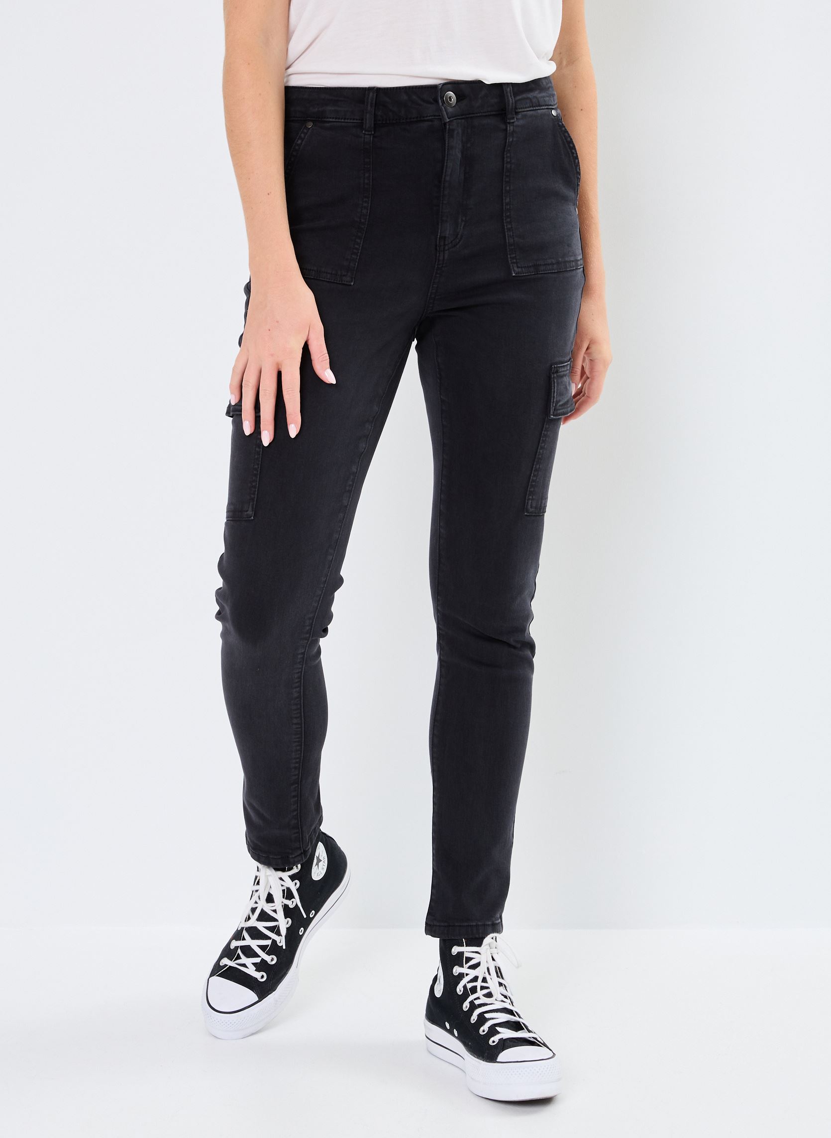 Cargohosen PSLIMCARGO damen schwarz MADE BY Cargohosen PSLIMCARGO damen schwarz JET BLACK