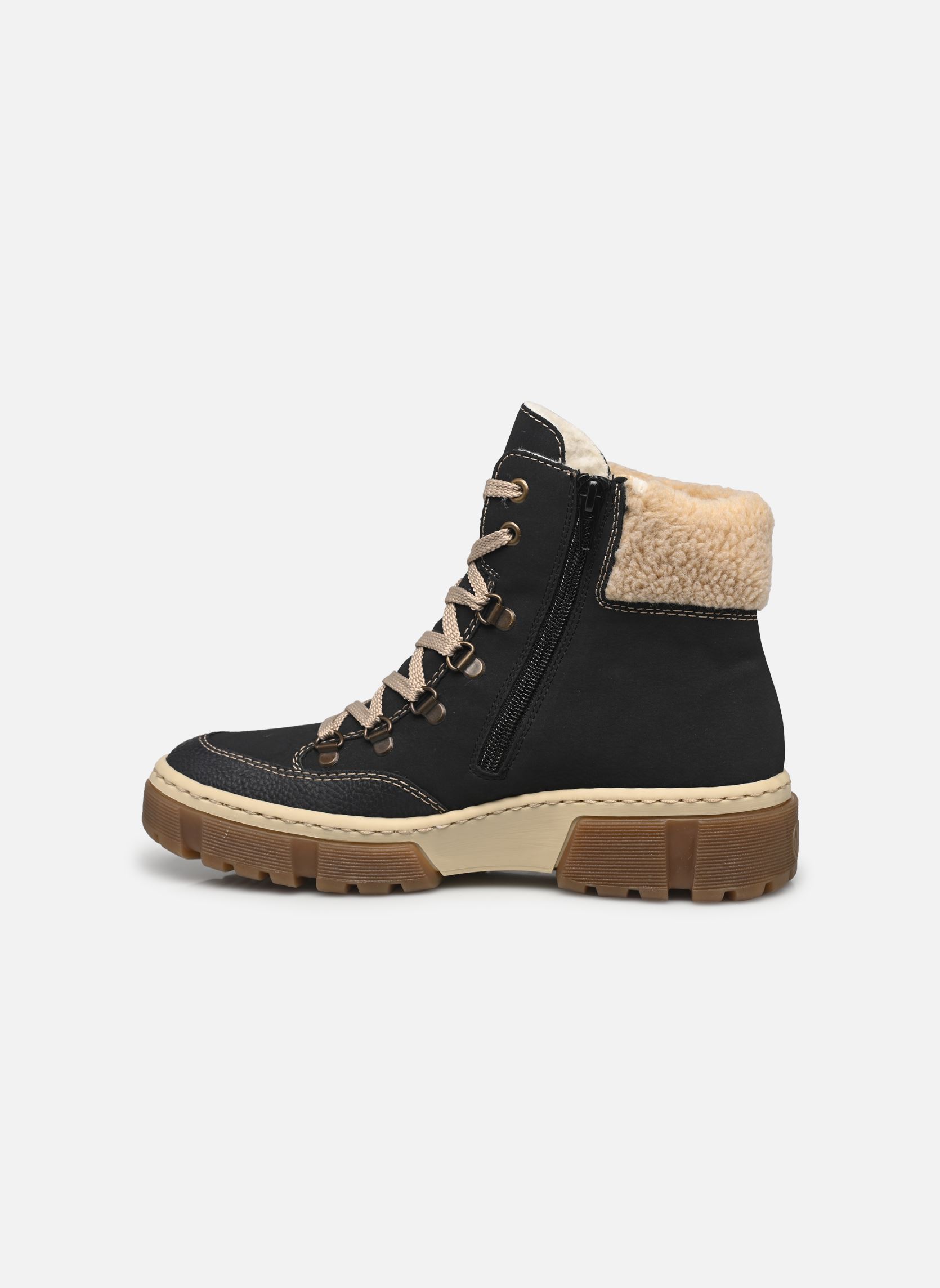 Veterlaarsjes X8638 dames blauw Rieker Veterlaarsjes X8638 dames blauw PAZIFIK/PAZIFIK/MOGANO/BEIGE