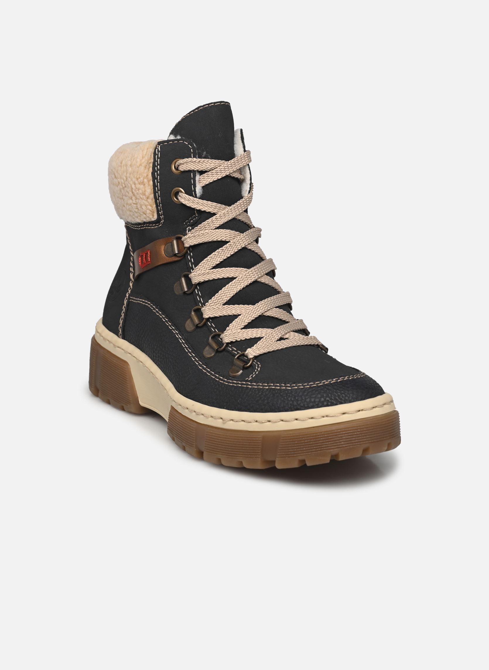 Veterlaarsjes X8638 dames blauw Rieker Veterlaarsjes X8638 dames blauw PAZIFIK/PAZIFIK/MOGANO/BEIGE