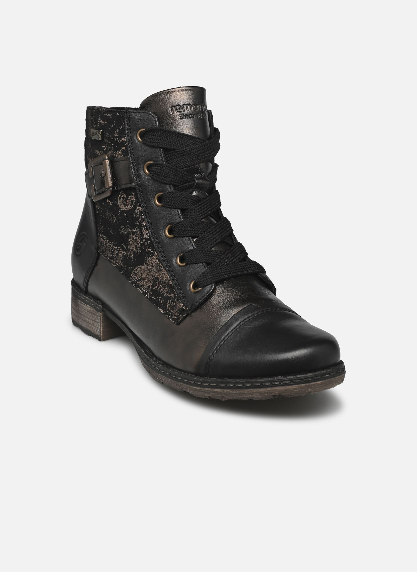 Veterlaarsjes D4381 dames zwart Remonte Veterlaarsjes D4381 dames zwart schwarz/antik/schwarz/kufer