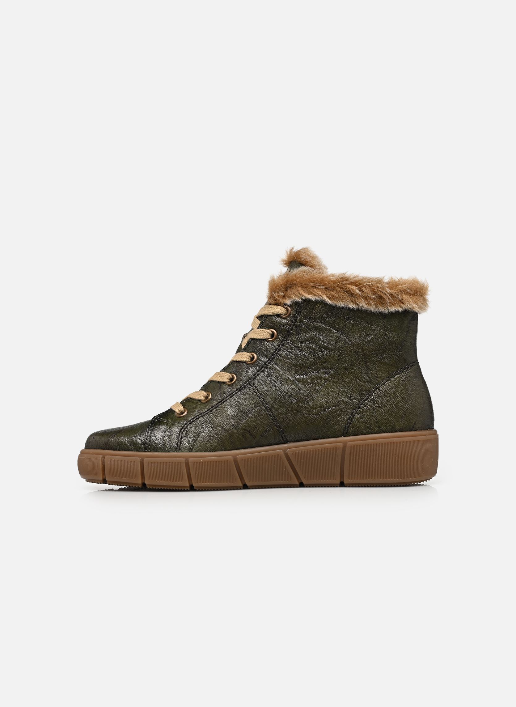 Tennis Montante Remonte En Cuir Et Vernis Noir Taille 43, 44, 45