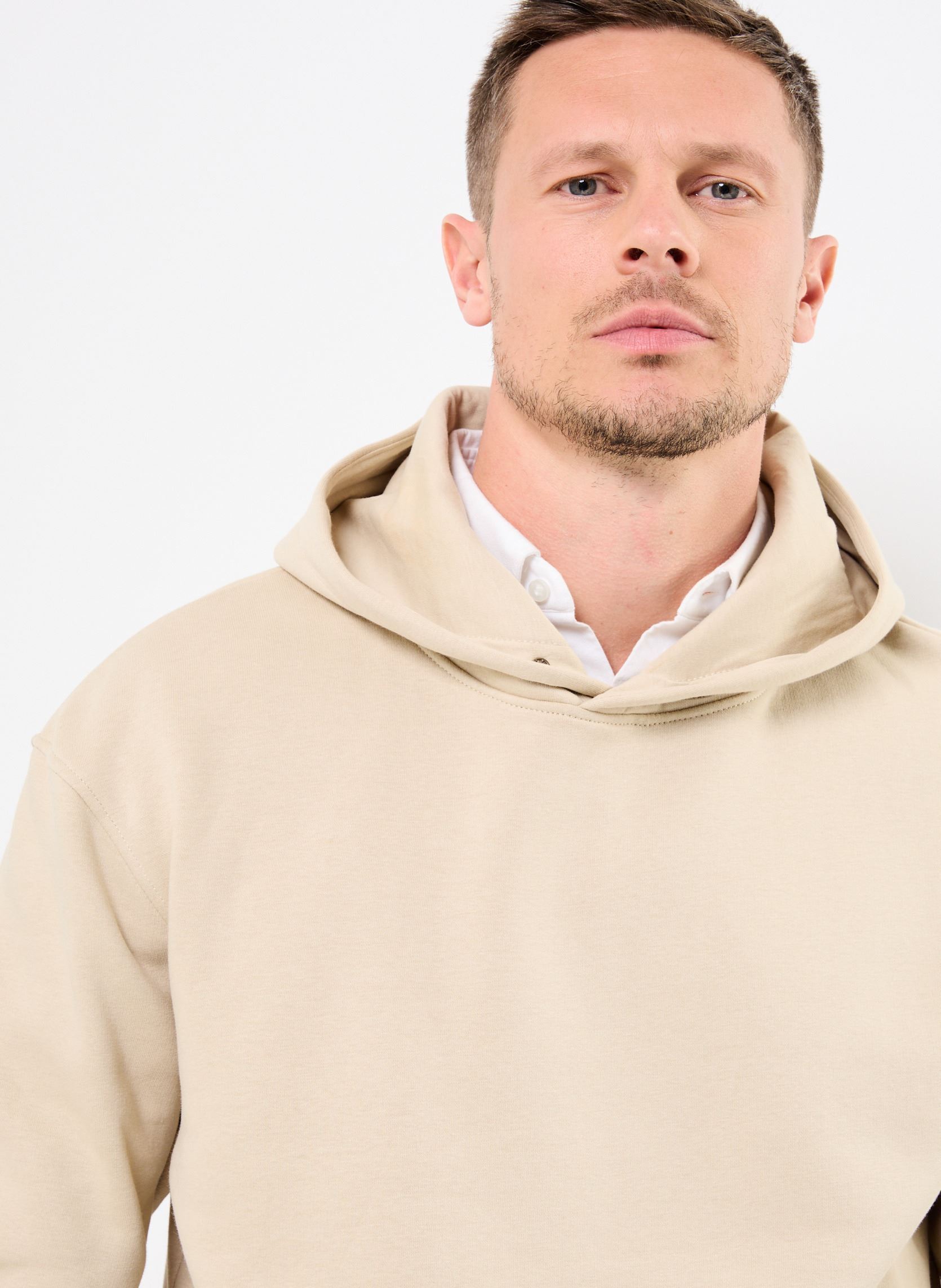Hoodies GOOD1 sweat heren beige Marvin&Co Hoodies GOOD1 sweat heren beige FIELDS OF RYE