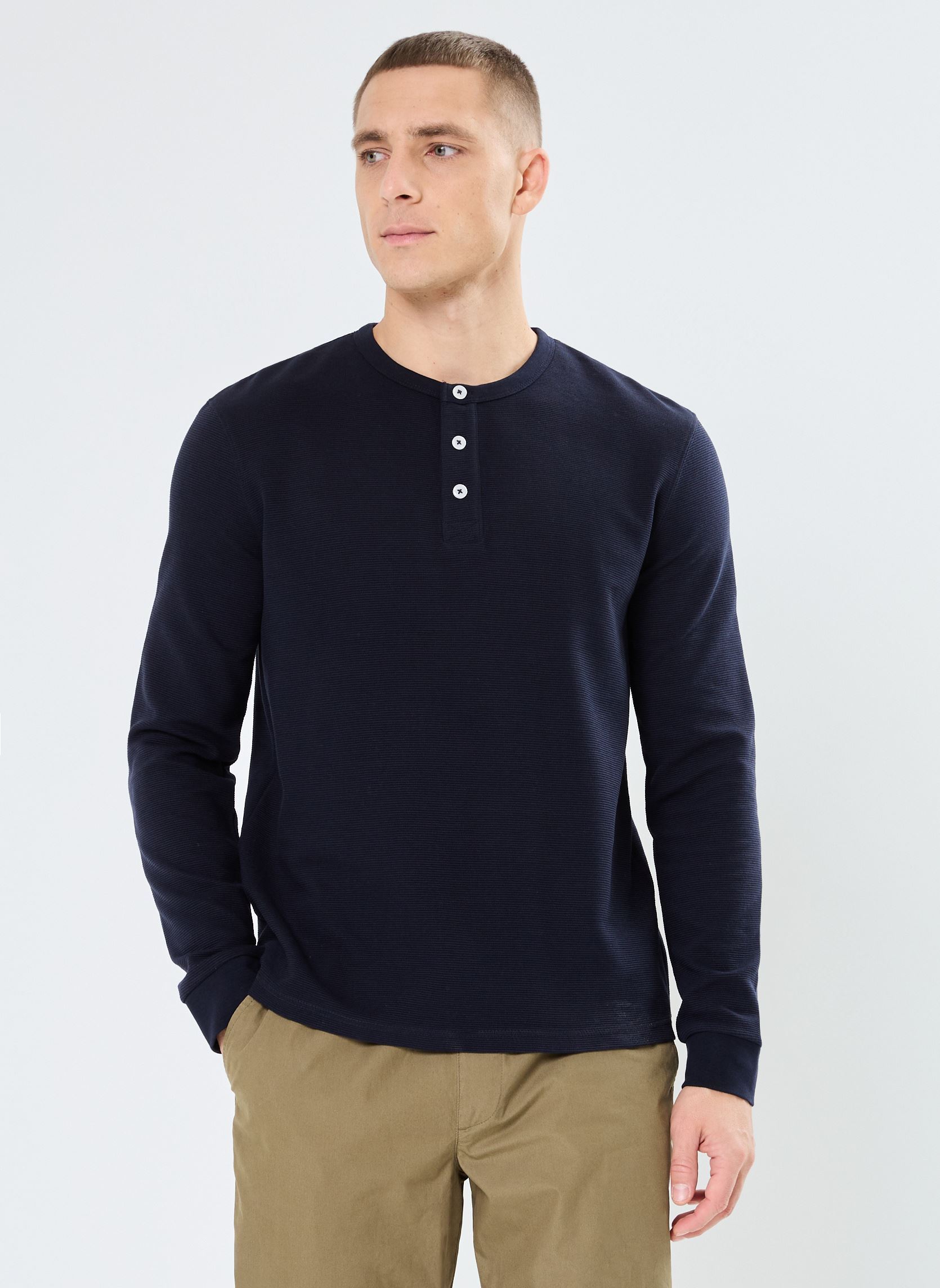 Tee-shirts manches longues LEO2 homme bleu Marvin&Co Tee-shirts manches longues LEO2 homme bleu Sky captain