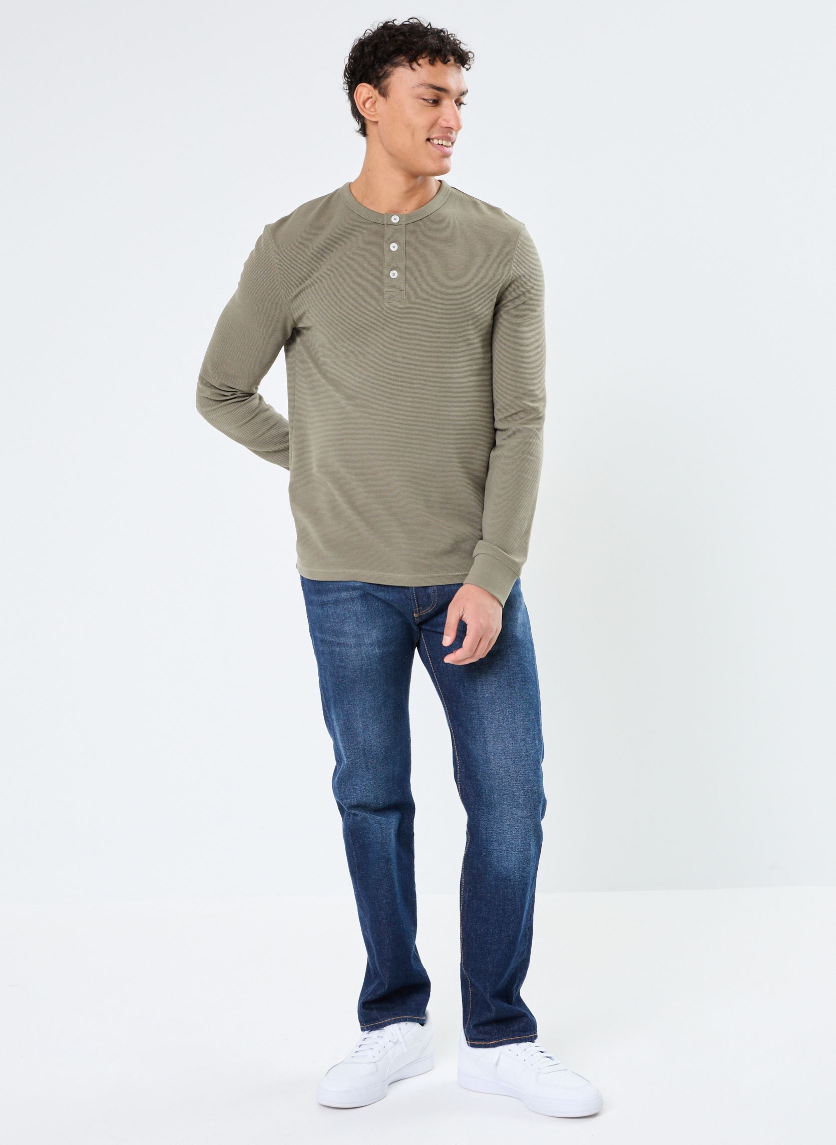 Tee-shirts manches longues LEO2 homme vert Marvin&Co Tee-shirts manches longues LEO2 homme vert Dusty Olive