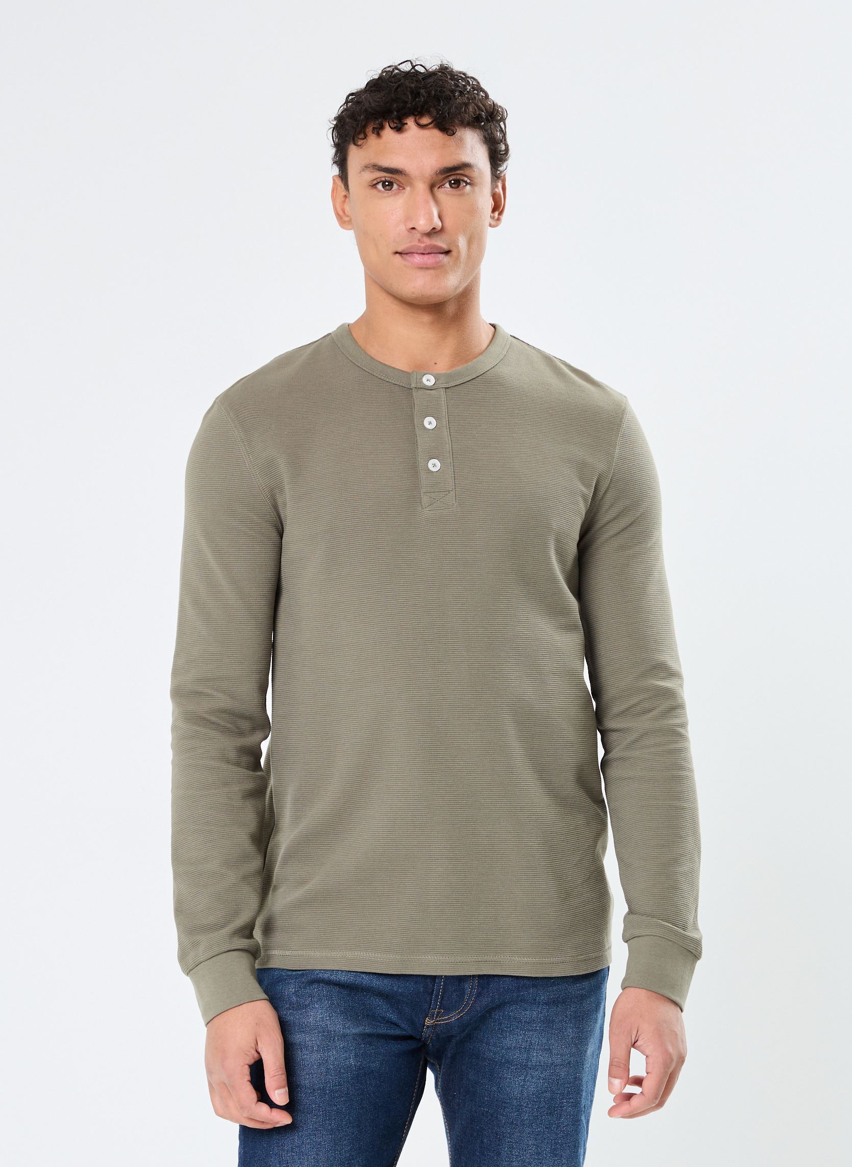 Tee-shirts manches longues LEO2 homme vert Marvin&Co Tee-shirts manches longues LEO2 homme vert Dusty Olive