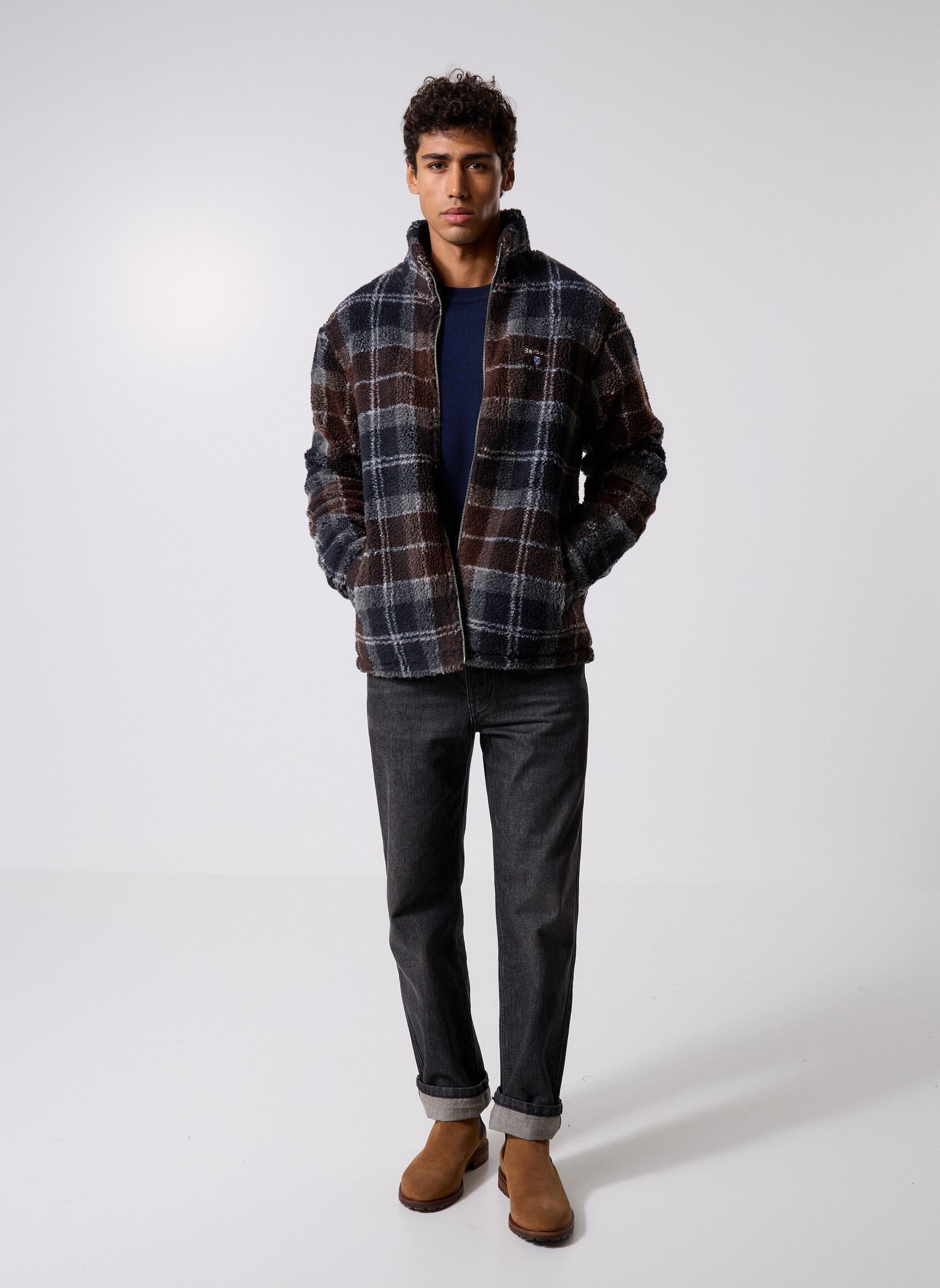 Vestes Tartan fleece zip through homme multicolore Barbour Vestes Tartan fleece zip through homme multicolore MIDNIGHT OAK TARTAN