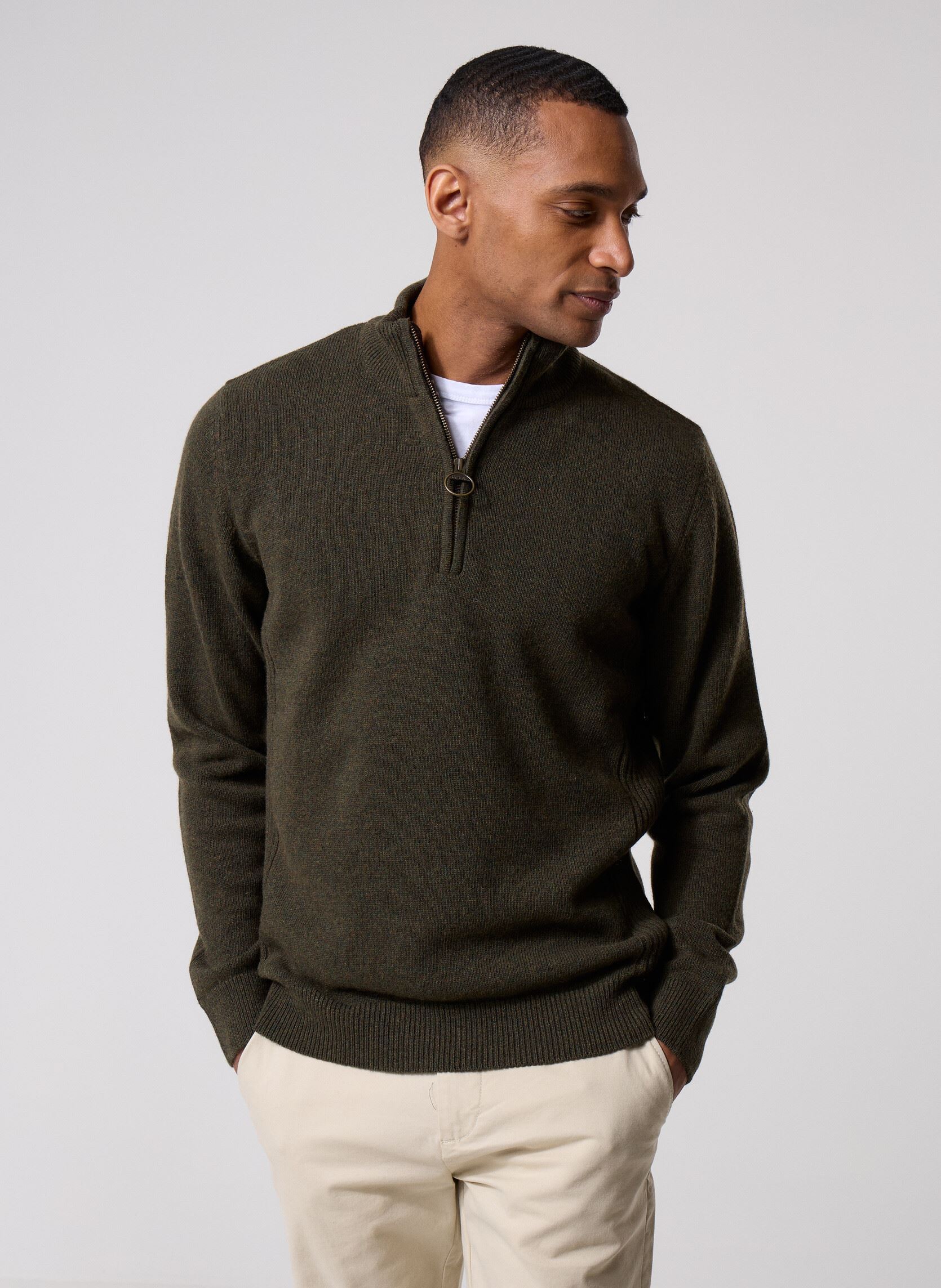 Pullover holden half zip knitted jumper herren grün Barbour Pullover holden half zip knitted jumper herren grün OLIVE MARL