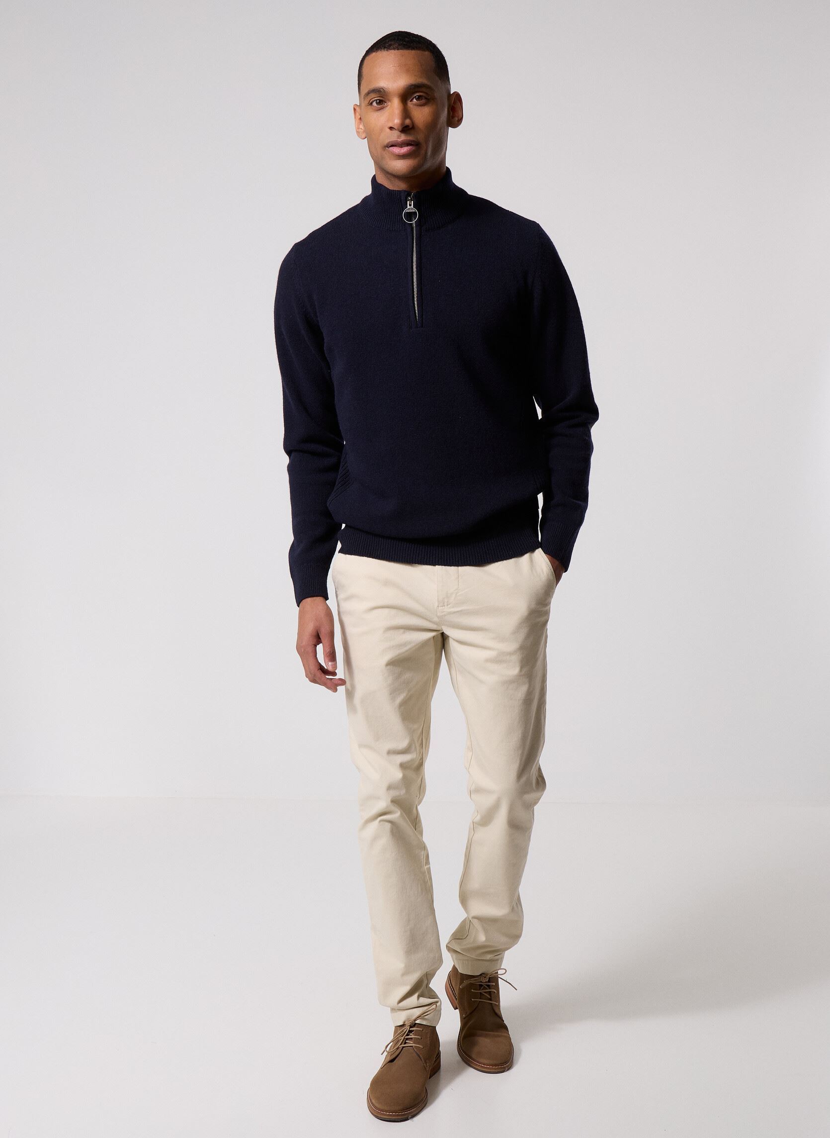 Pullover holden half zip knitted jumper herren blau Barbour Pullover holden half zip knitted jumper herren blau NAVY