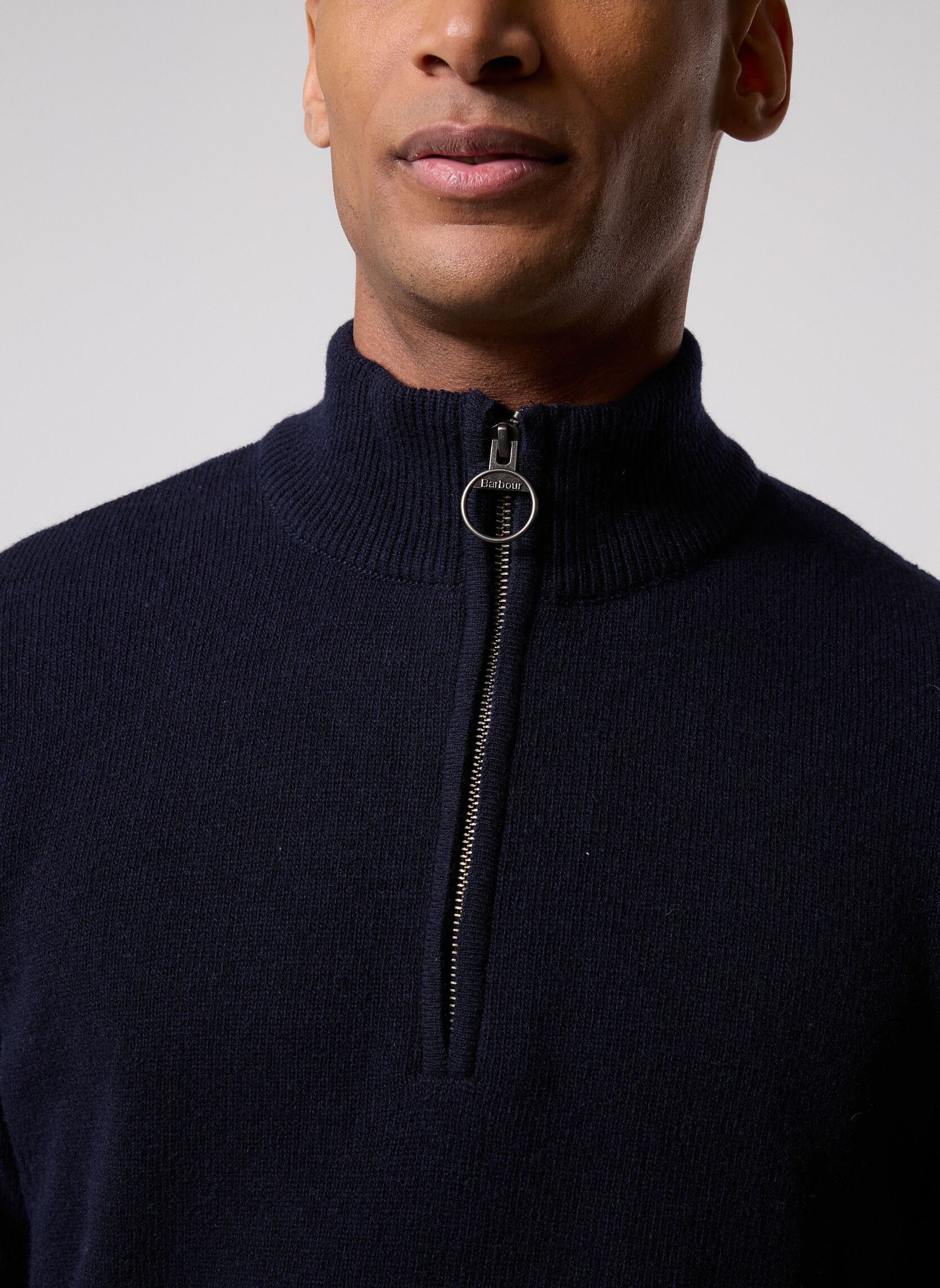 Pullover holden half zip knitted jumper herren blau Barbour Pullover holden half zip knitted jumper herren blau NAVY