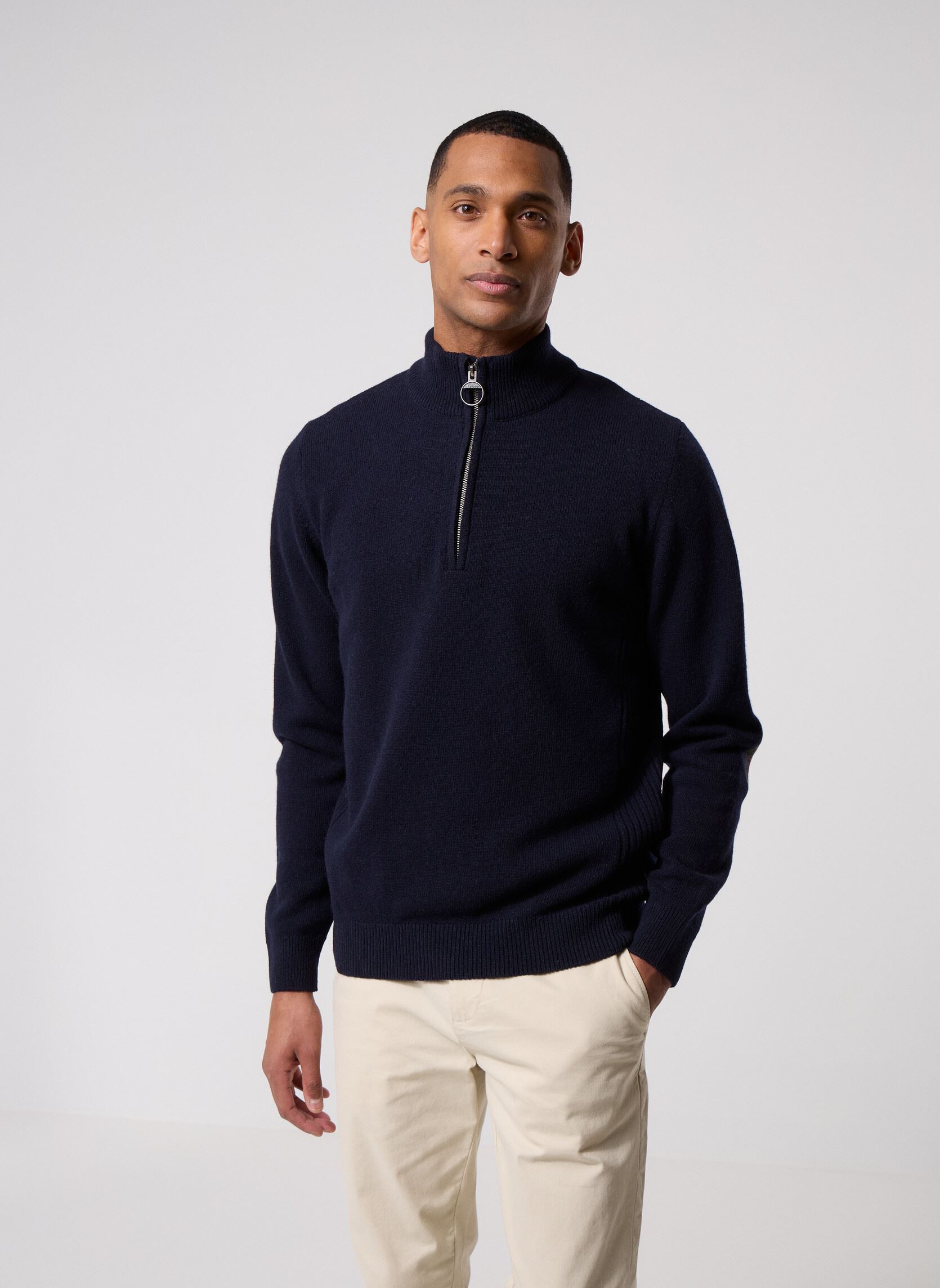 Pullover holden half zip knitted jumper herren blau Barbour Pullover holden half zip knitted jumper herren blau NAVY