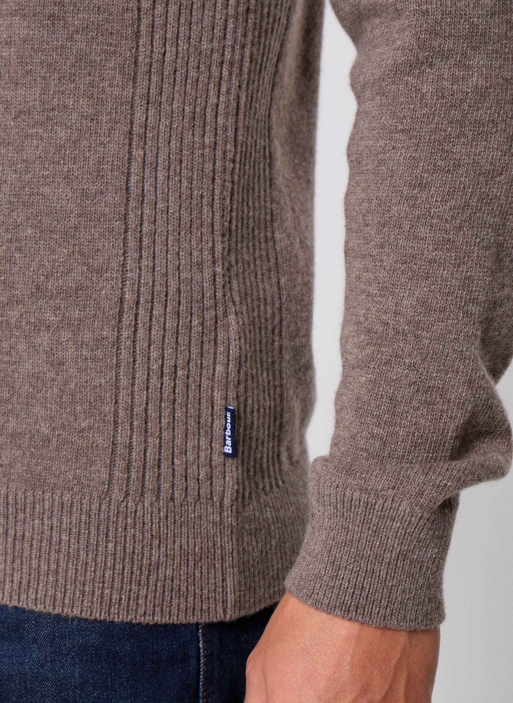 Pulls holden half zip knitted jumper homme violet Barbour Pulls holden half zip knitted jumper homme violet MILITARY MARL