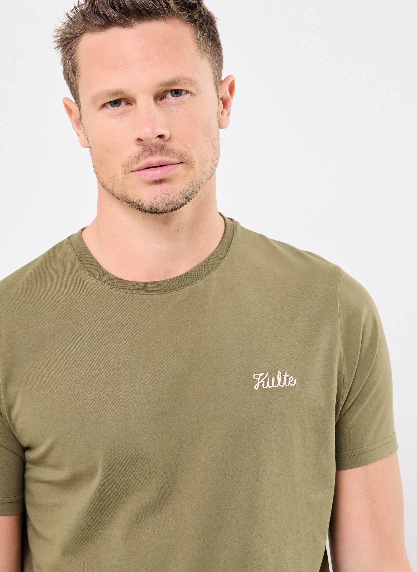 Tee-shirts manches courtes TS SCRIPT homme vert Kulte Tee-shirts manches courtes TS SCRIPT homme vert KAKI