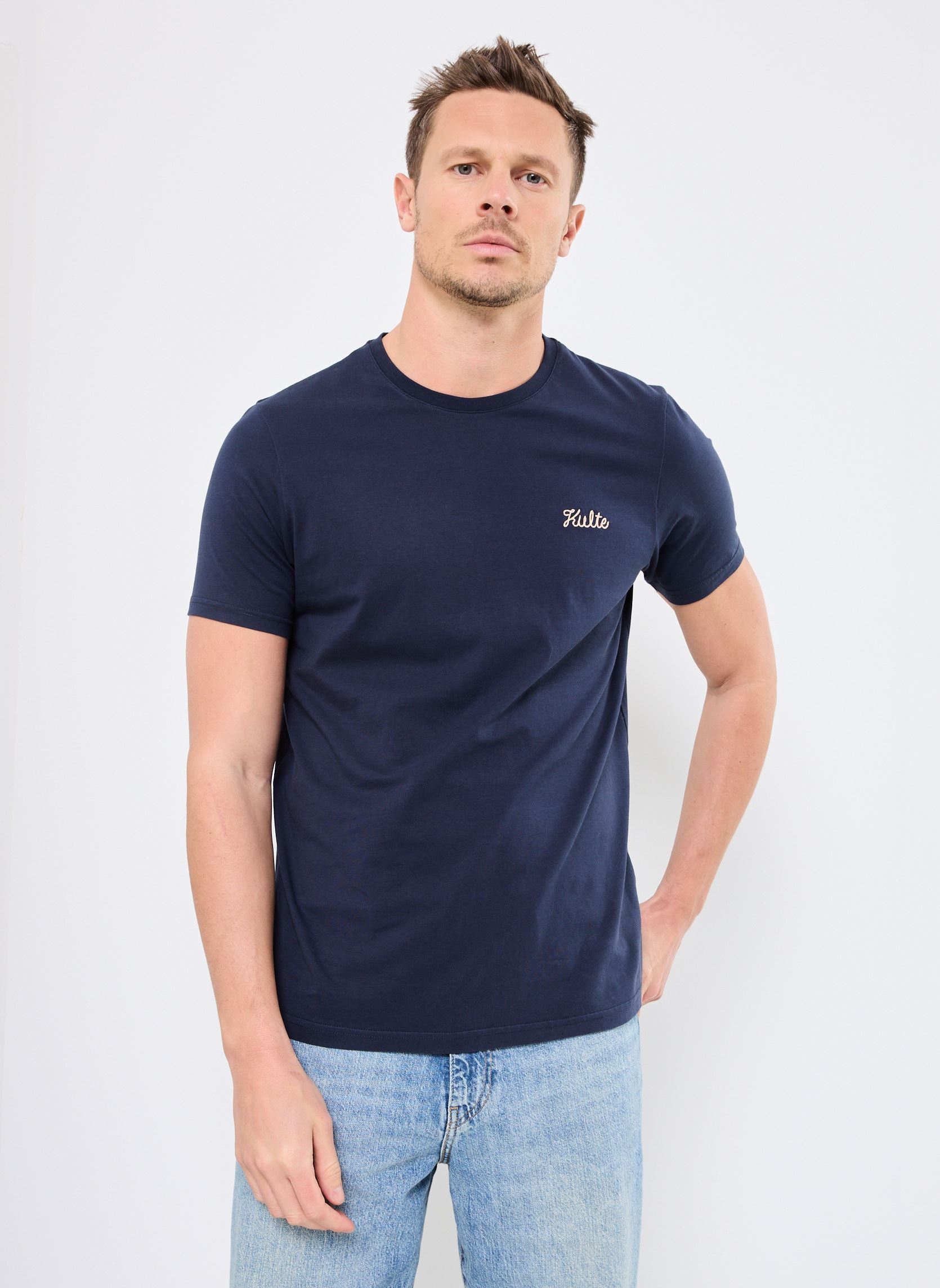 Tee-shirts manches courtes TS SCRIPT homme bleu Kulte Tee-shirts manches courtes TS SCRIPT homme bleu NAVY