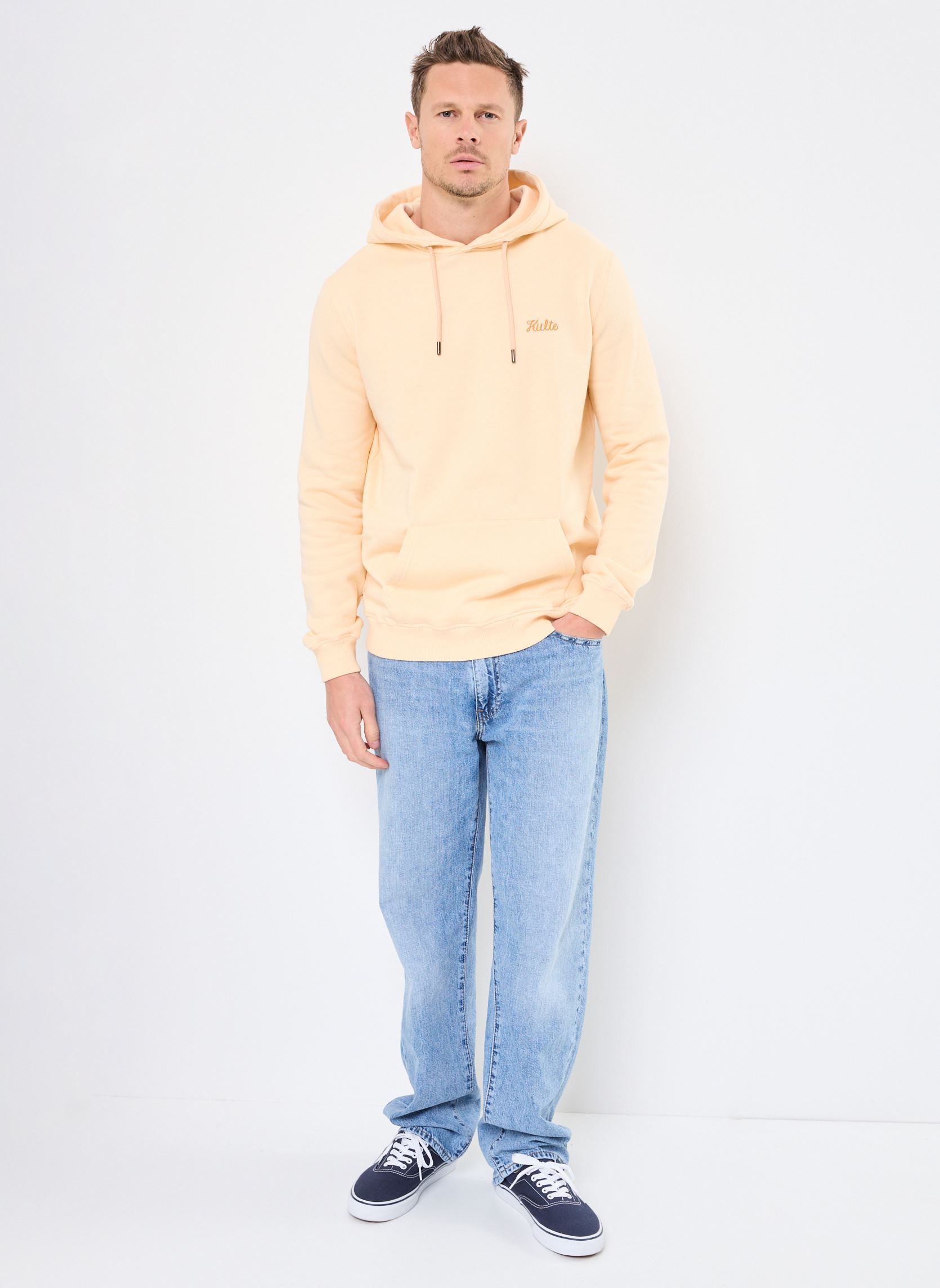 Hoodies HOOD SCRIPT heren oranje Kulte Hoodies HOOD SCRIPT heren oranje APRICOT
