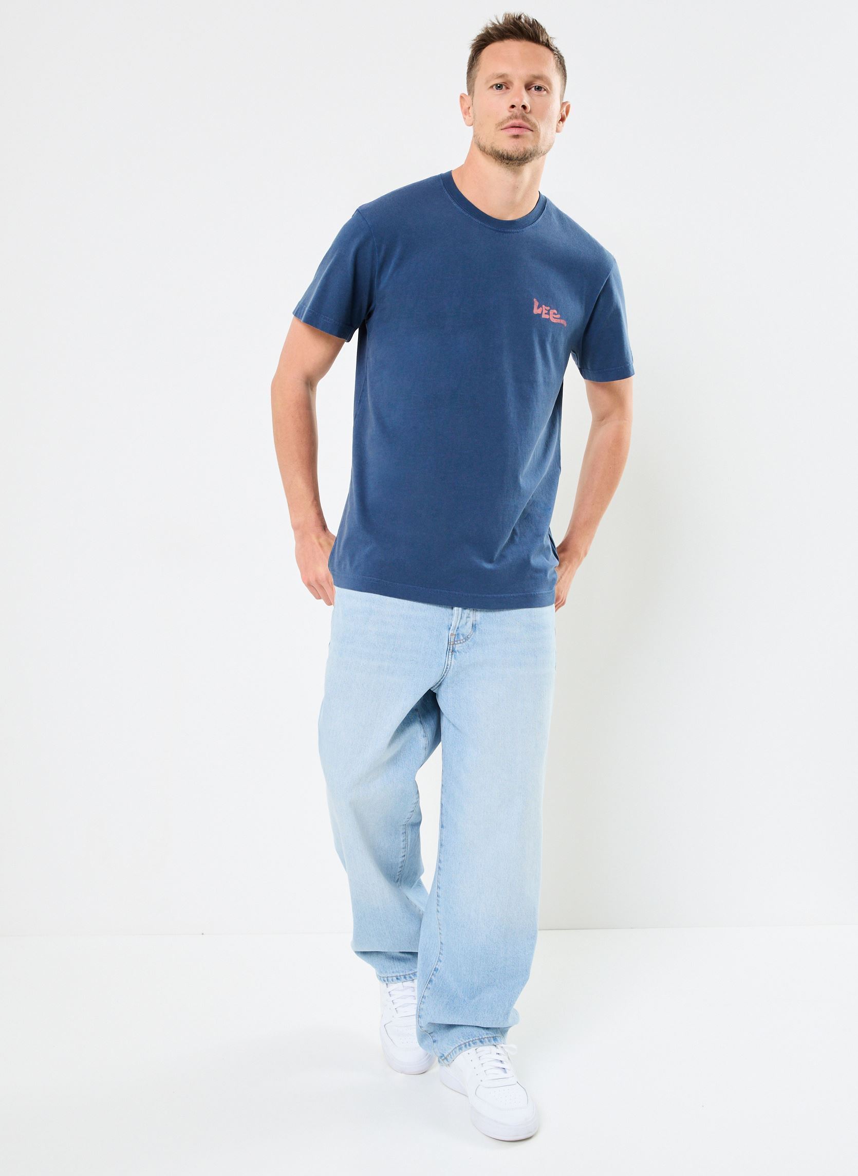T-shirts met korte mouwen SS RELAXED TEE heren blauw Lee T-shirts met korte mouwen SS RELAXED TEE heren blauw ORION BLUE